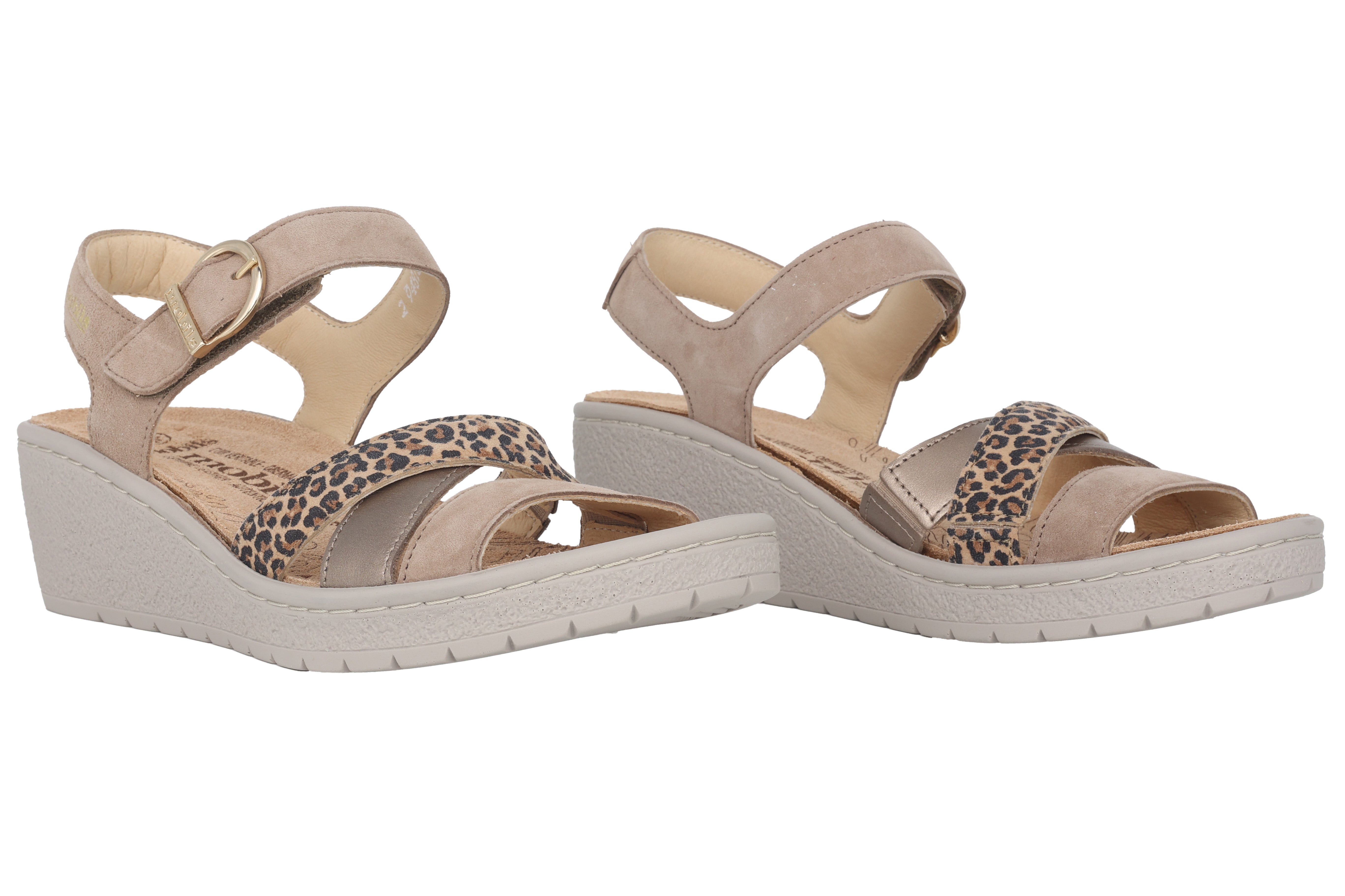 Sandalia de mujer 'Pietra' de corte ancho (H) - Beige