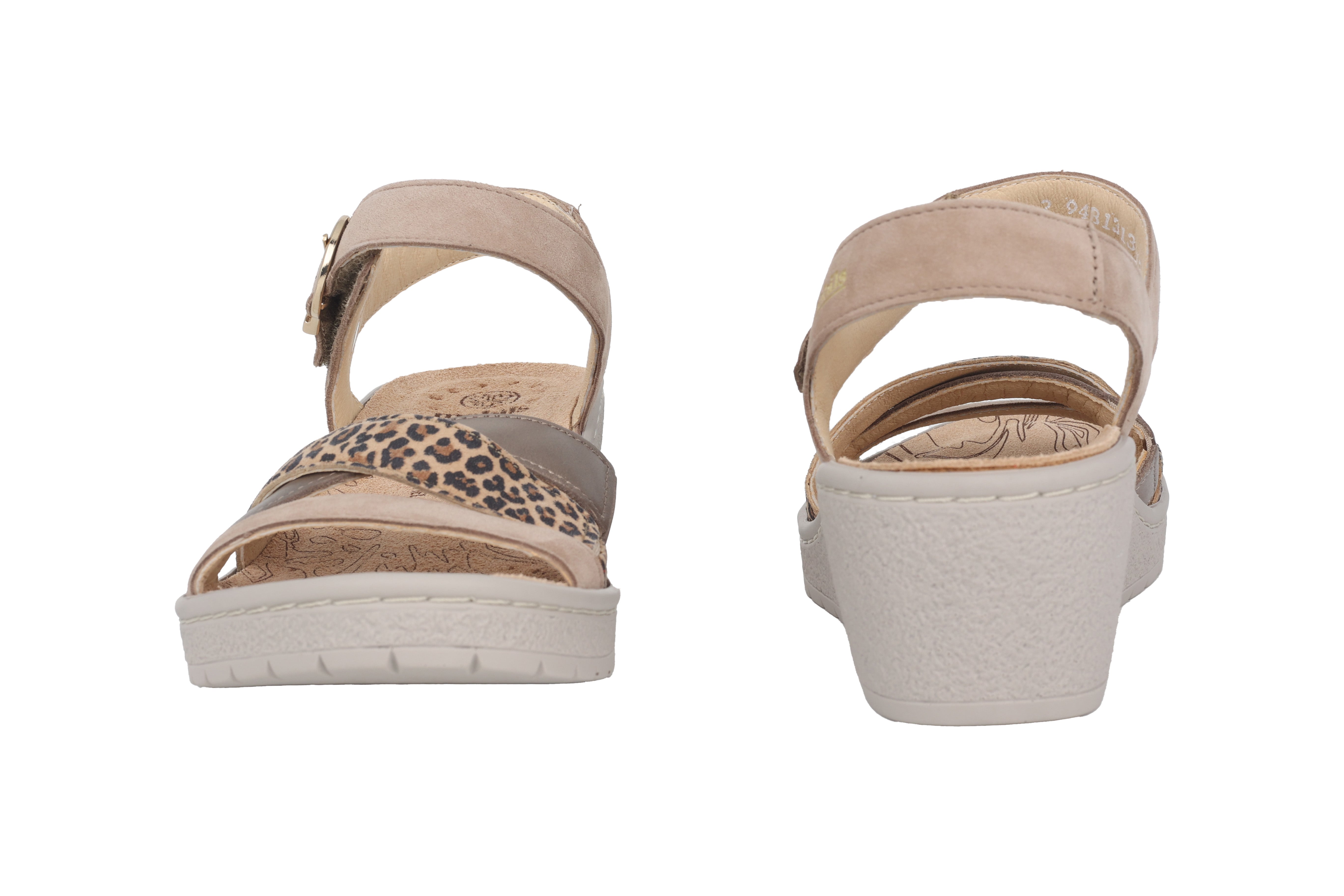 Sandalia de mujer 'Pietra' de corte ancho (H) - Beige