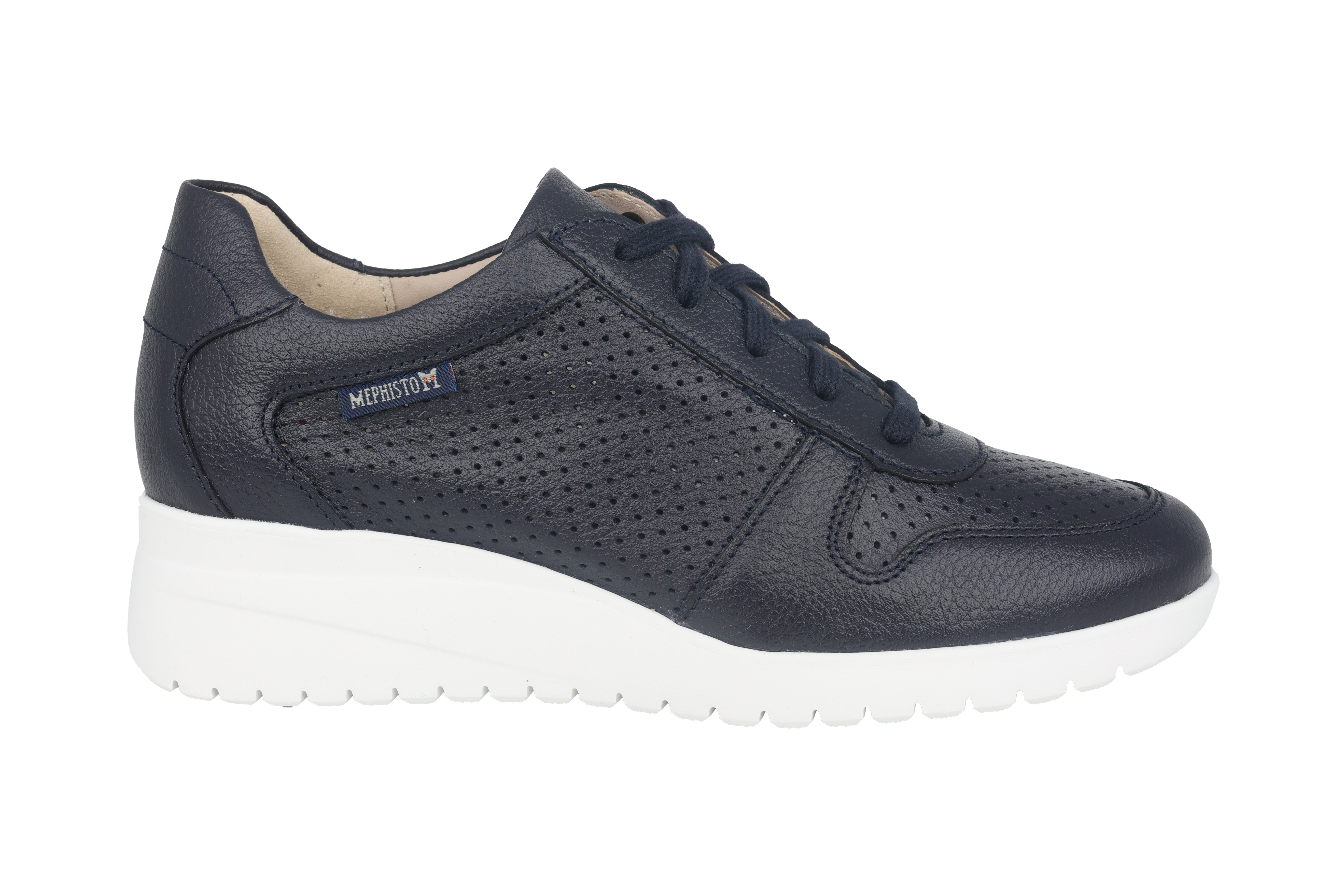 'Isa Perf' damesschoen met geperforeerde sleehak - blauw