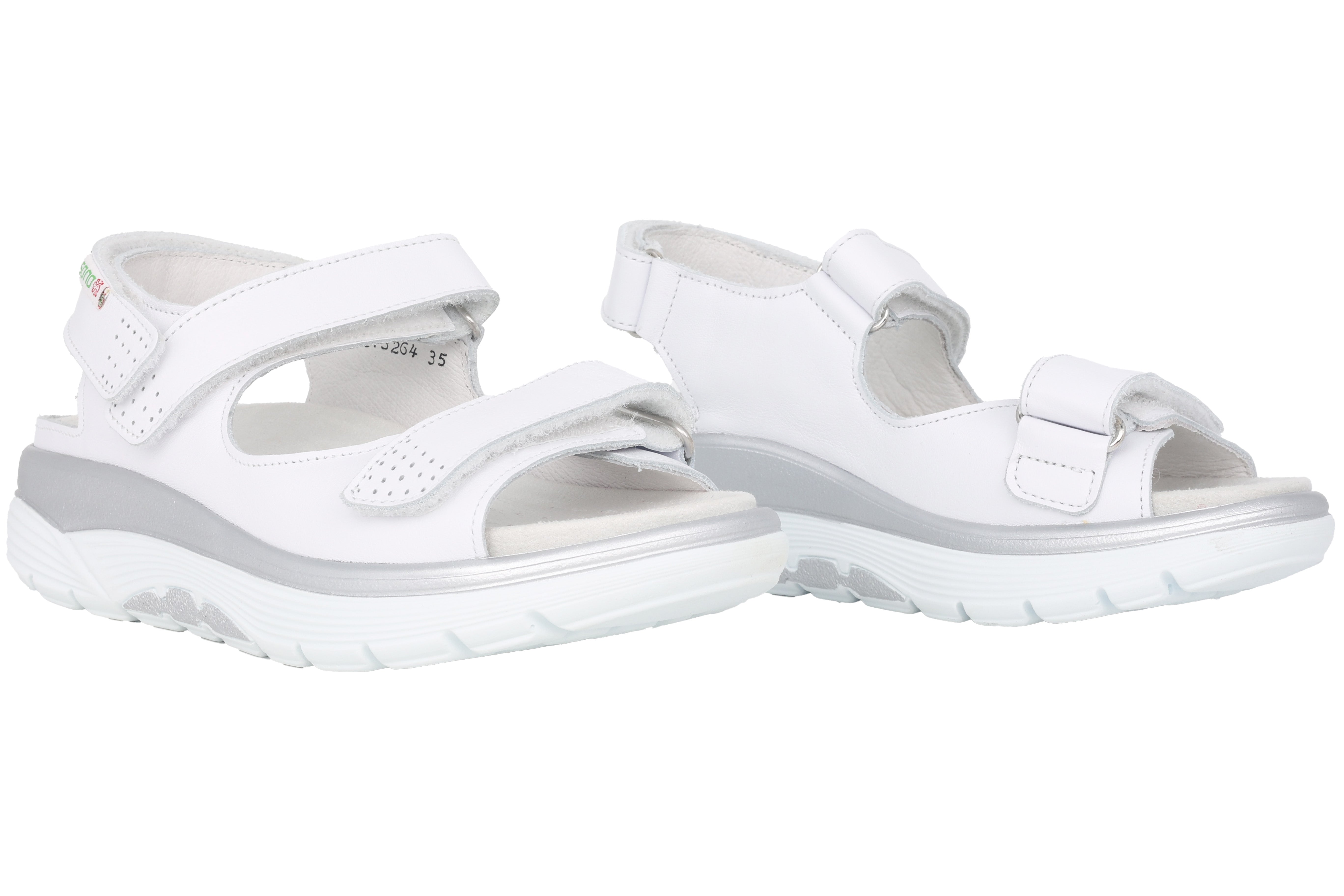 Sandalo rotolamento da donna con vestibilità ampia (H) "Norine" - bianco