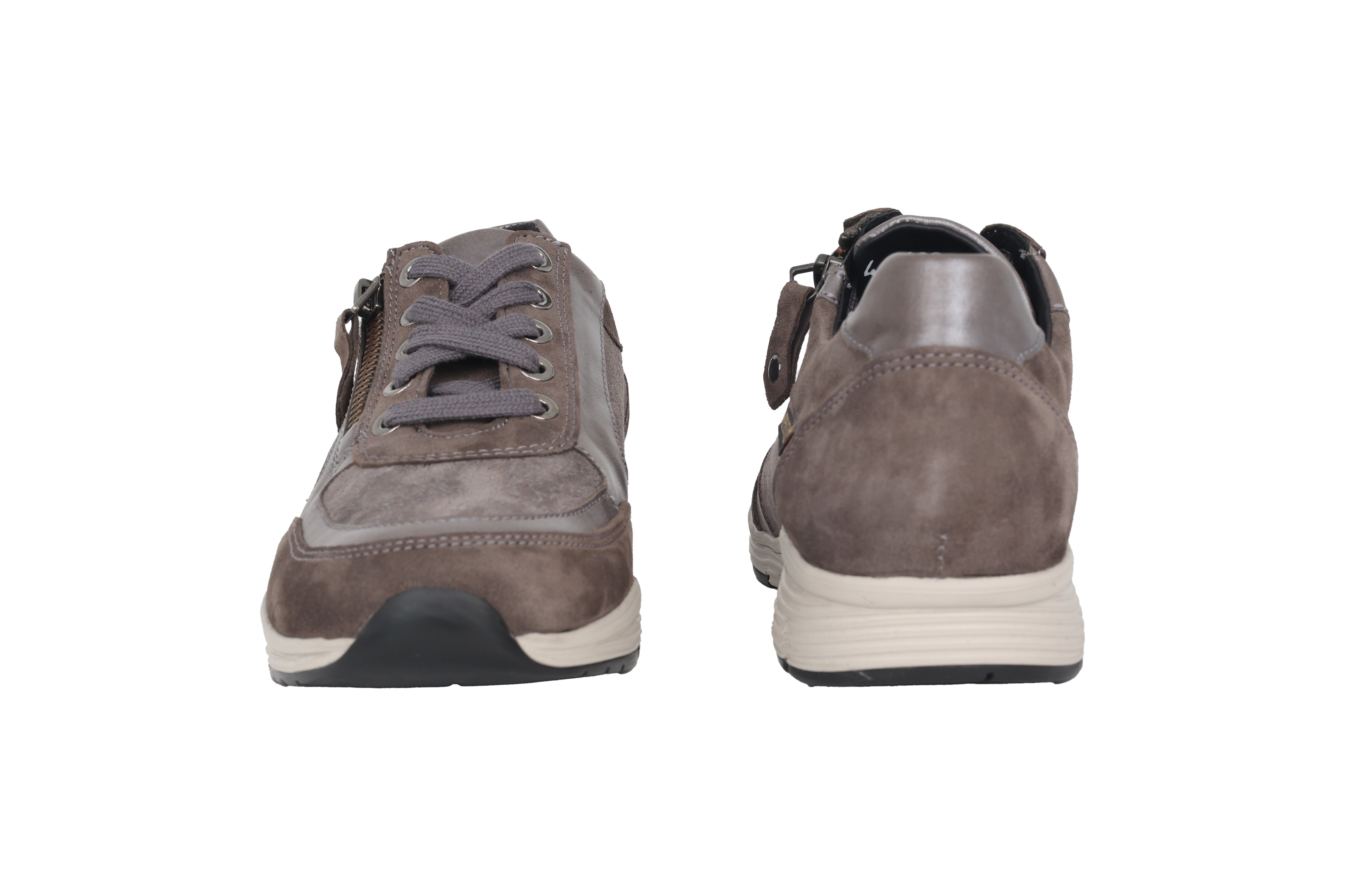 Sneaker de mujer con cordones y cremallera 'Ylona' - Taupe