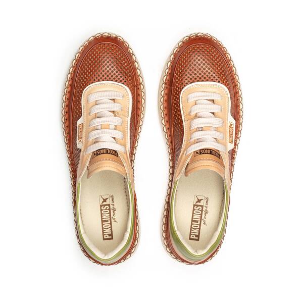 'Mesina' geperforeerde damessneaker - Rood mix - Chaplinshoes'Mesina' geperforeerde damessneaker - Rood mixPikolinos