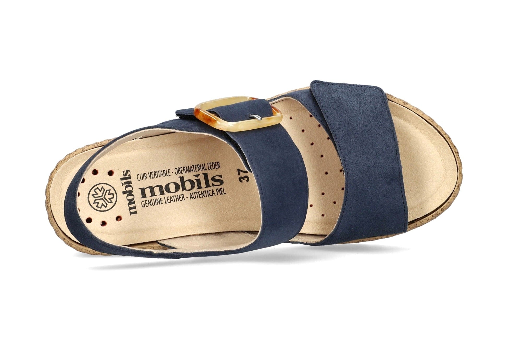 Sandalo ergonomico da donna vestibilità ampia (H) 'Nasma' - Blu - ChaplinshoesSandalo ergonomico da donna con vestibilità ampia (H) 'Nasma' - BlueMephisto