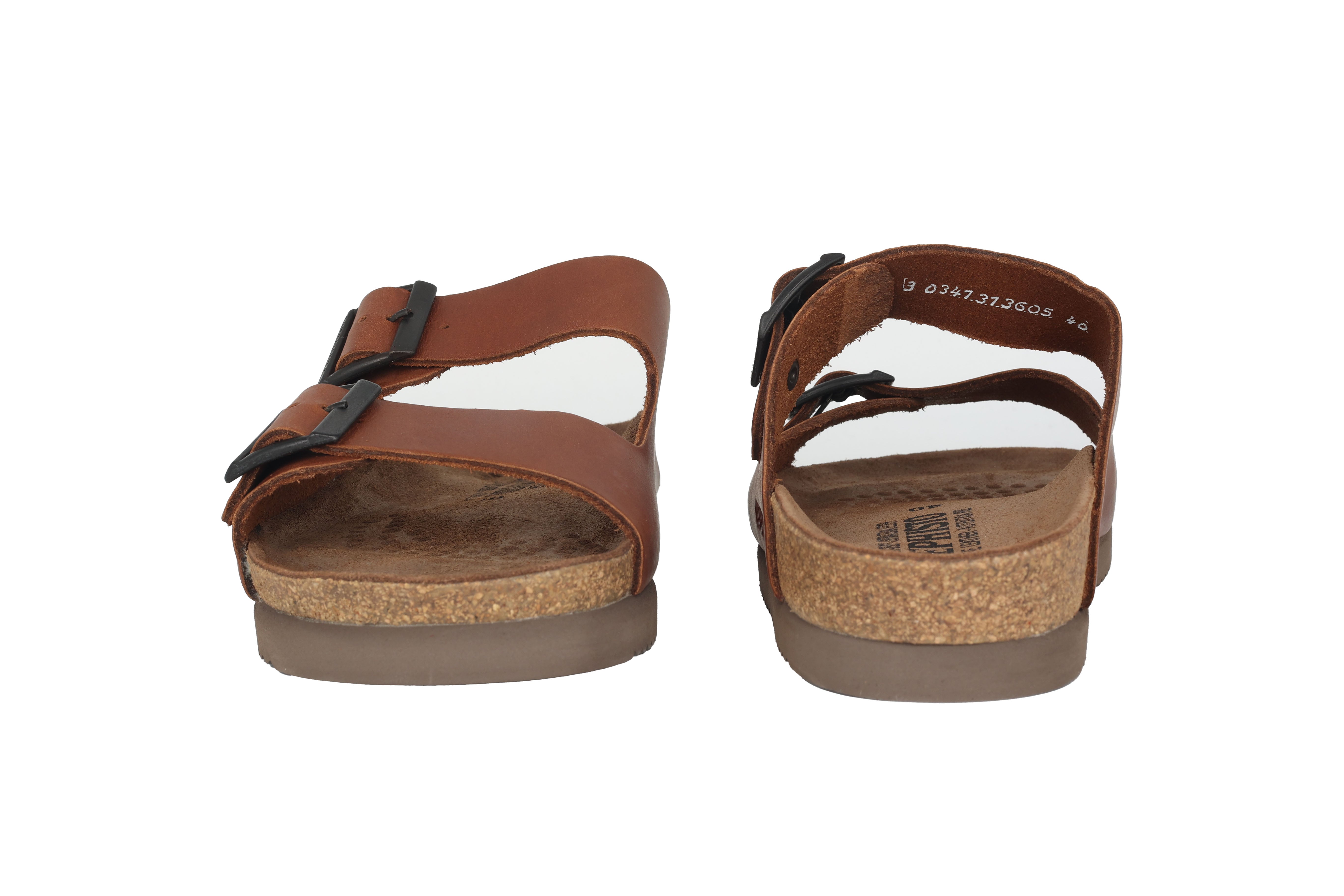 Ergonomische herensandaal 'Nerio' met dubbele banden - bruin