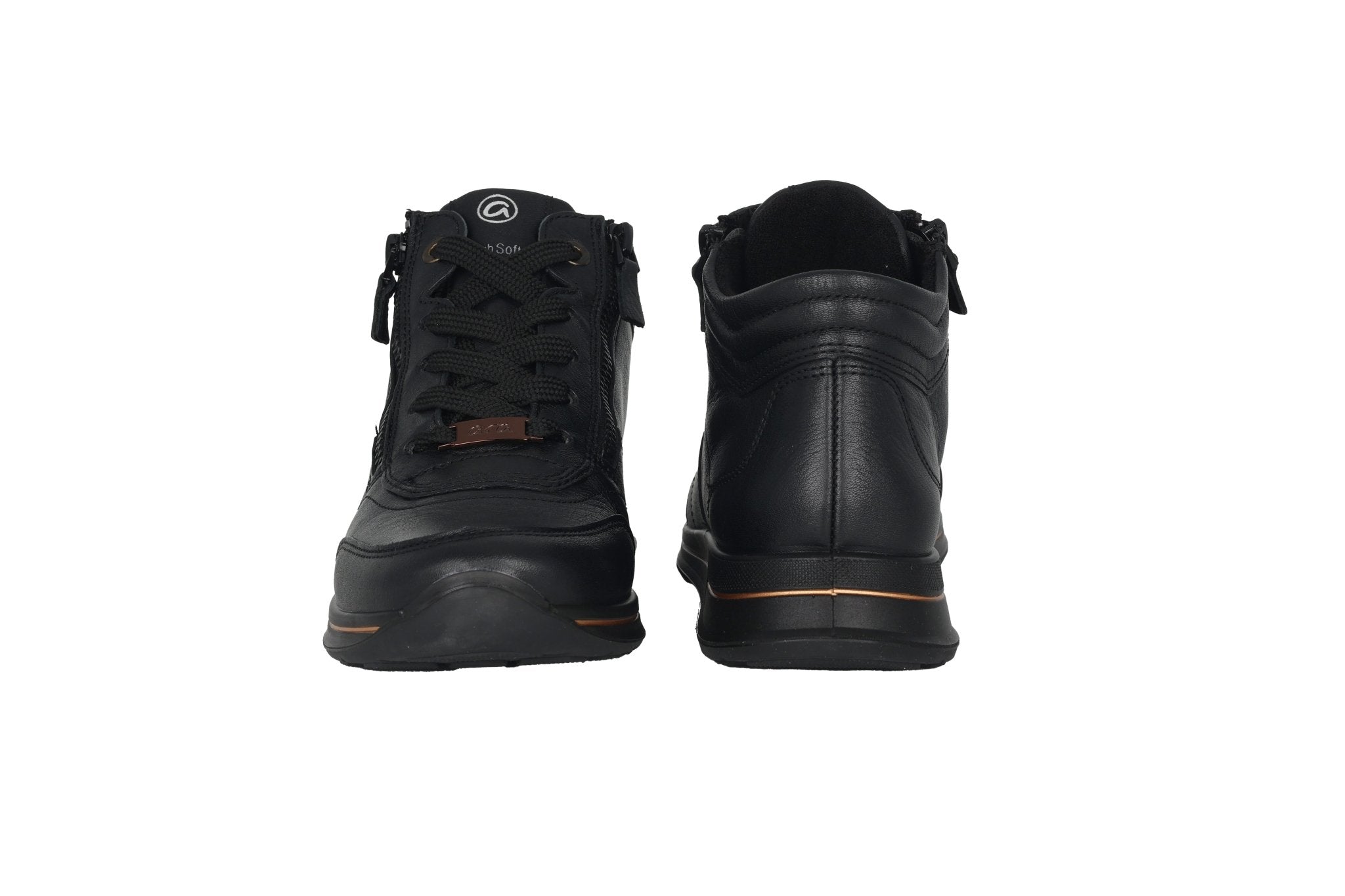 'Osaka' women's wide fit (H) lace - zip boot - black - Chaplinshoes'Osaka' women's wide fit (H) lace - zip boot - blackAra