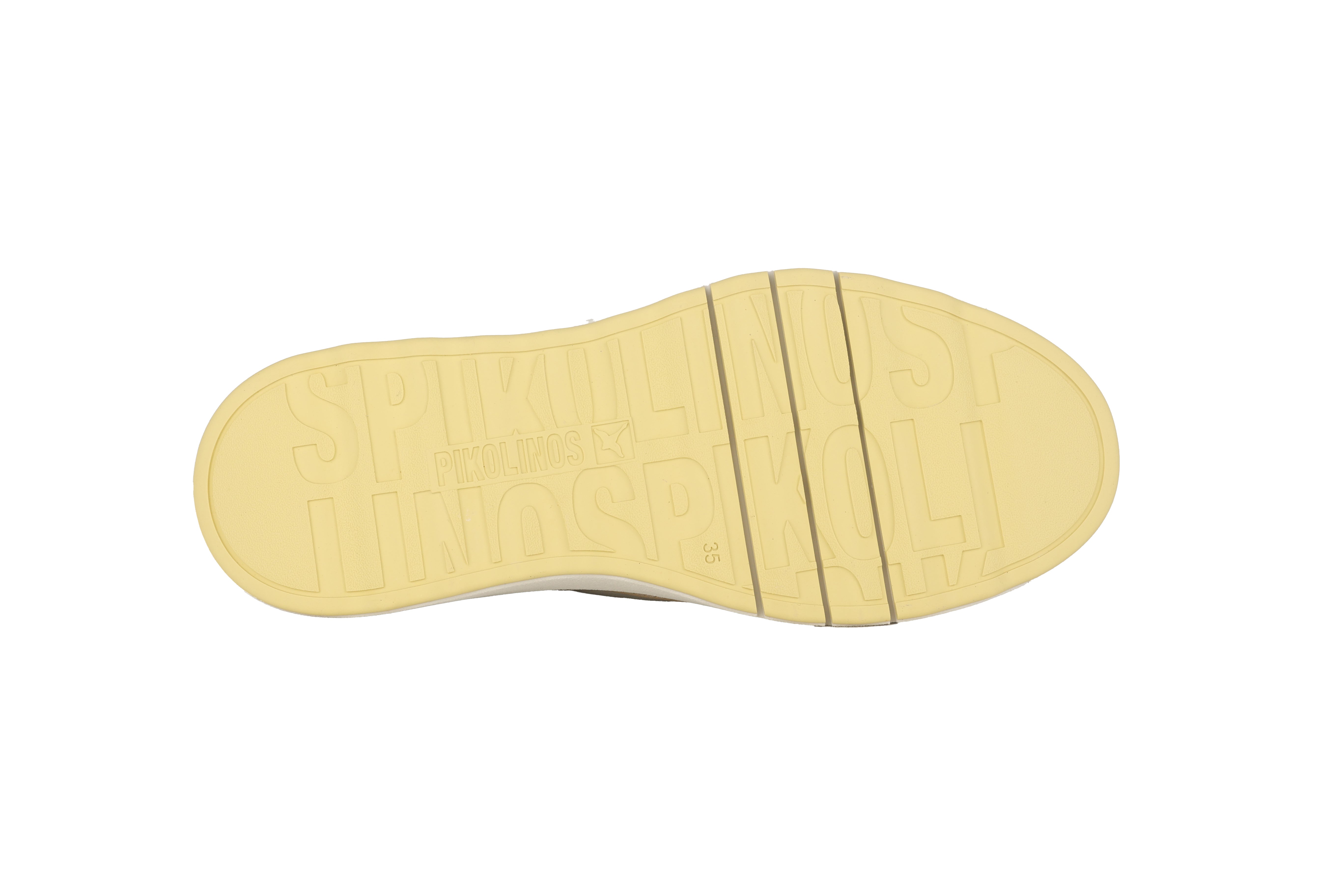 Damessneaker met veters 'Arenas' - wit/geel