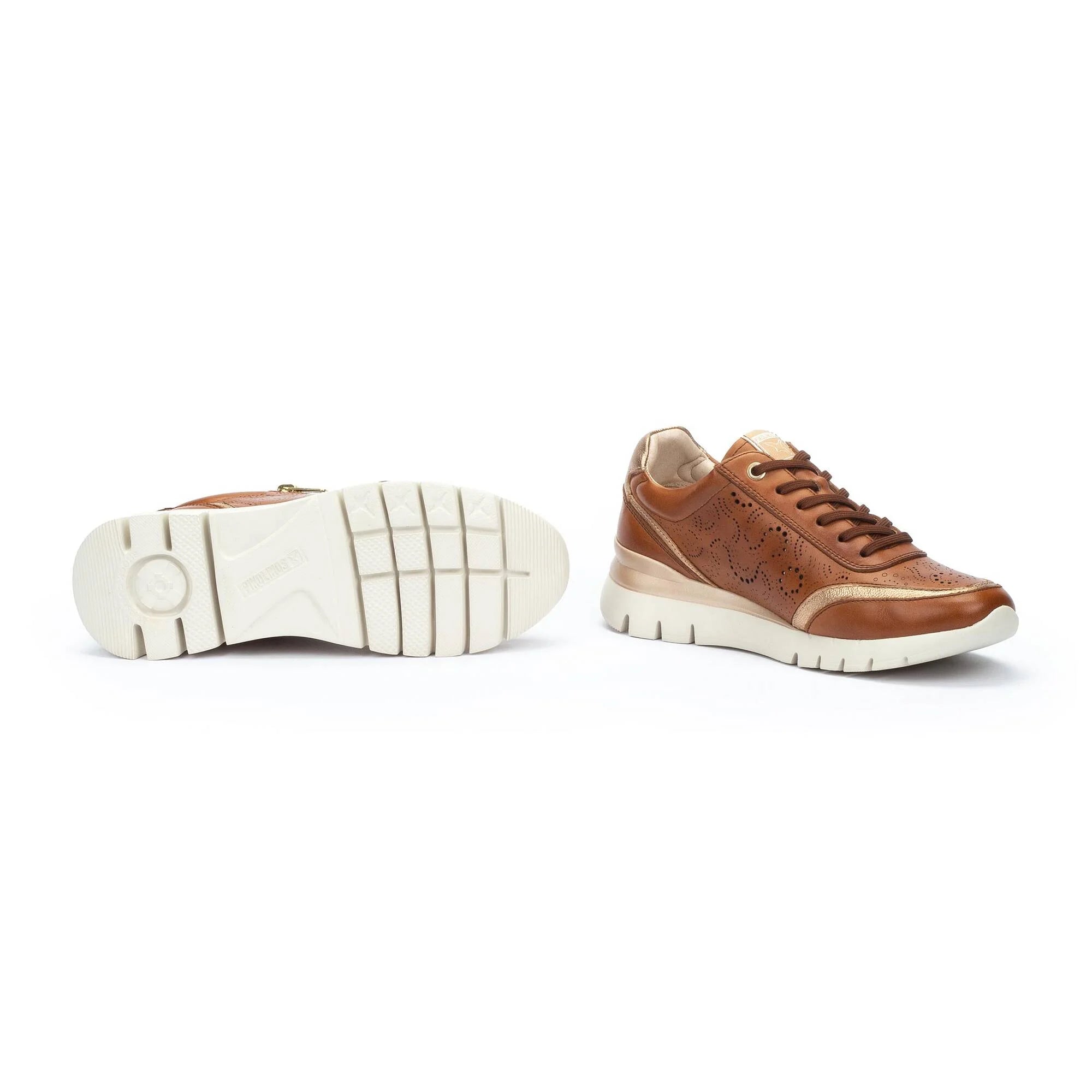 'Cantabria' women's lace-zip sneaker shoes - brown