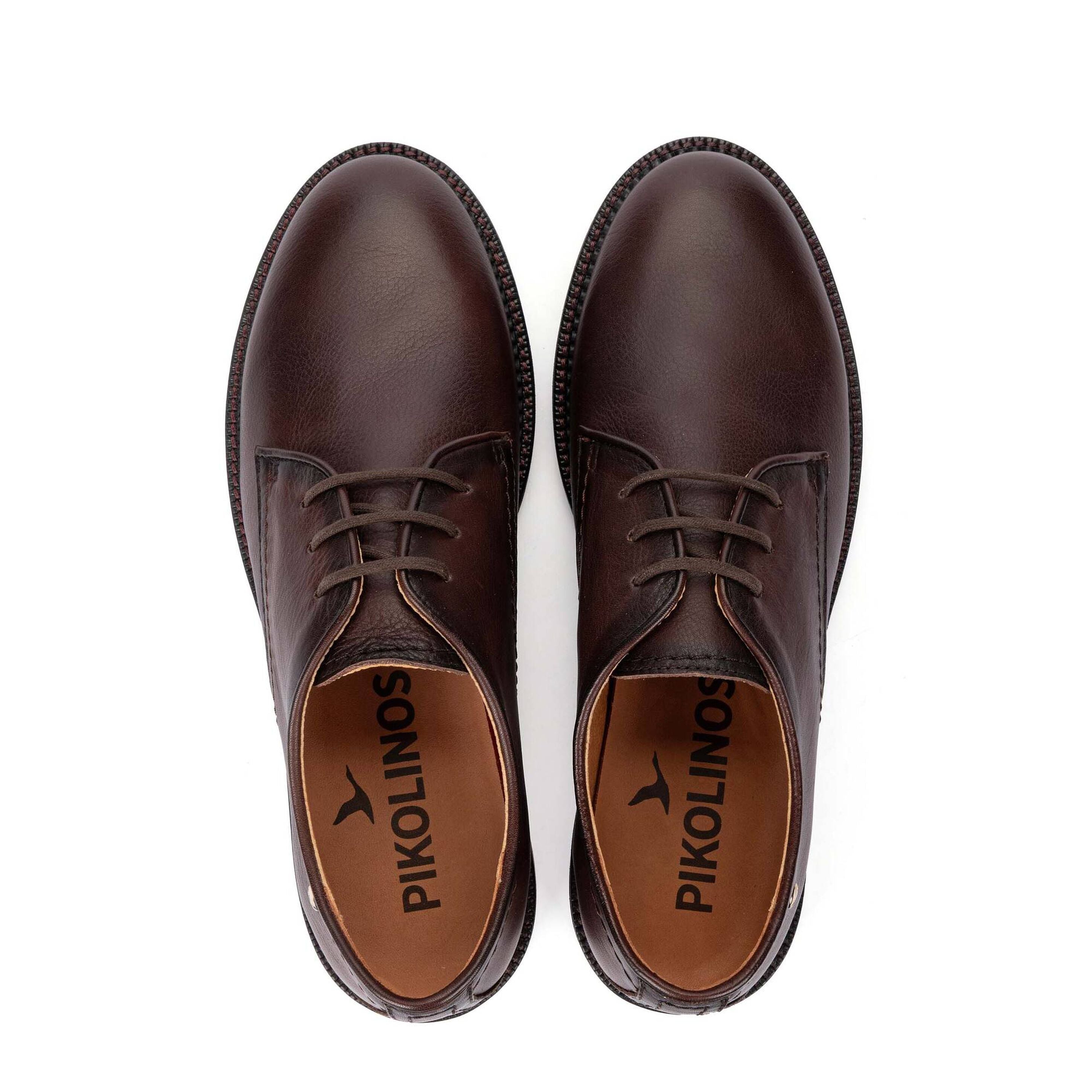 'Deva' women's leather lace-up shoes - Dark Brown