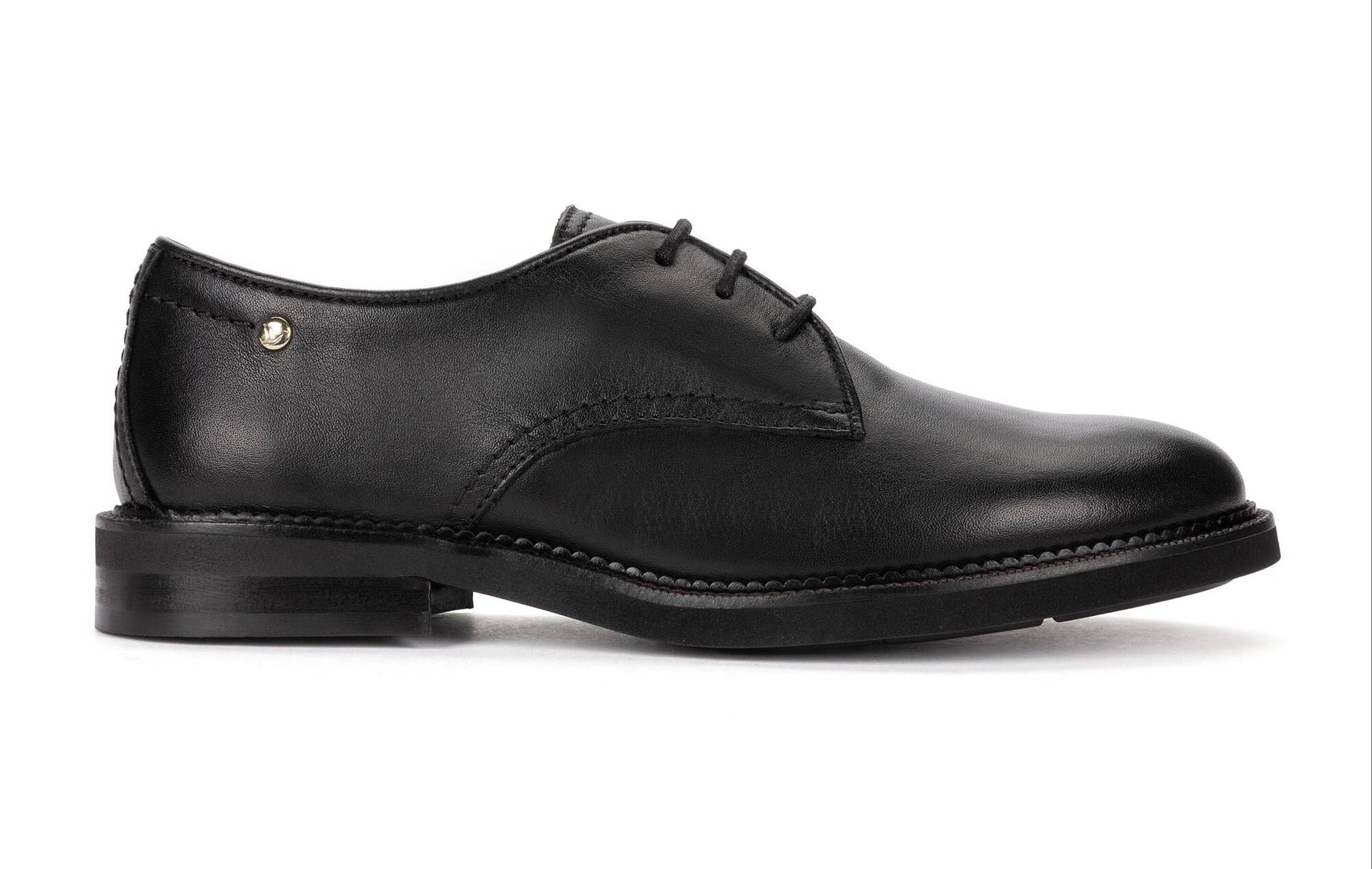 'Deva' women's leather lace-up shoes - black