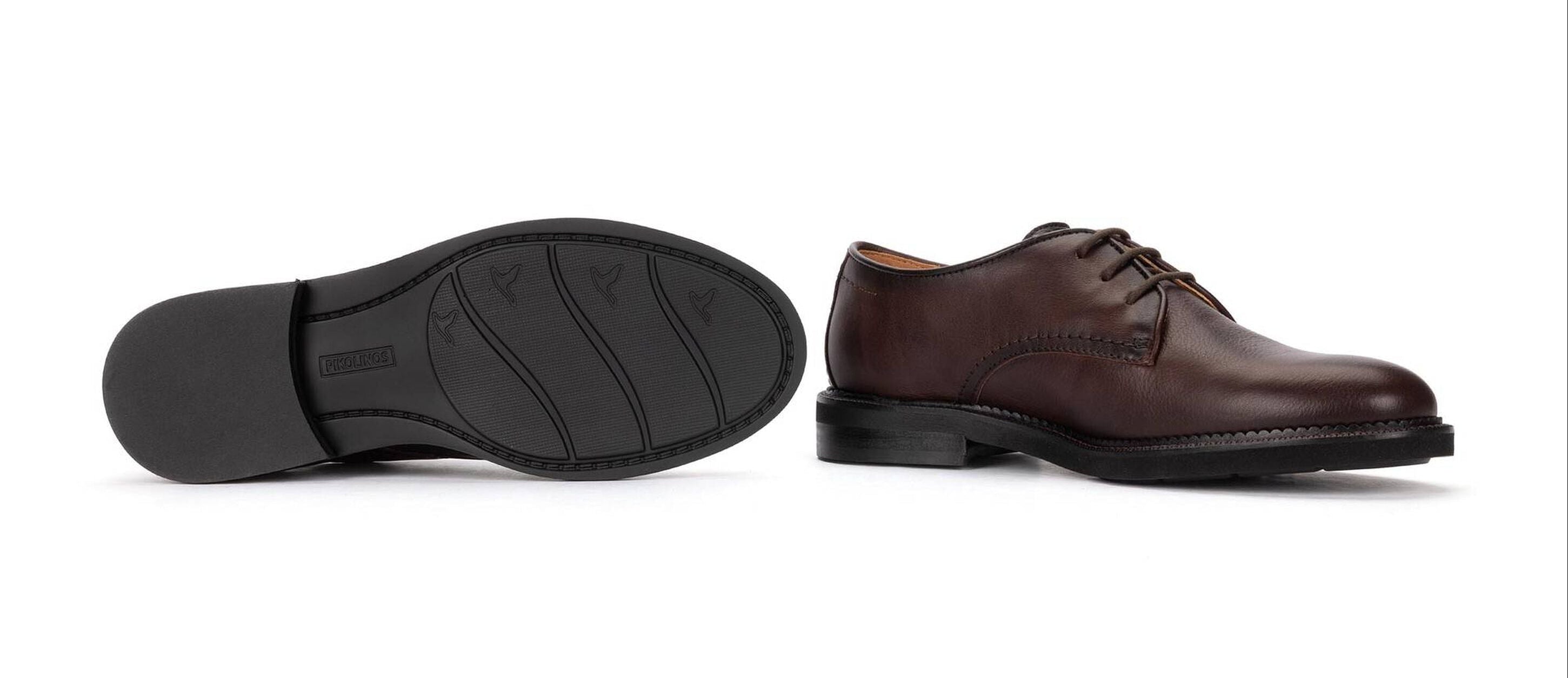 'Deva' women's leather lace-up shoes - Dark Brown