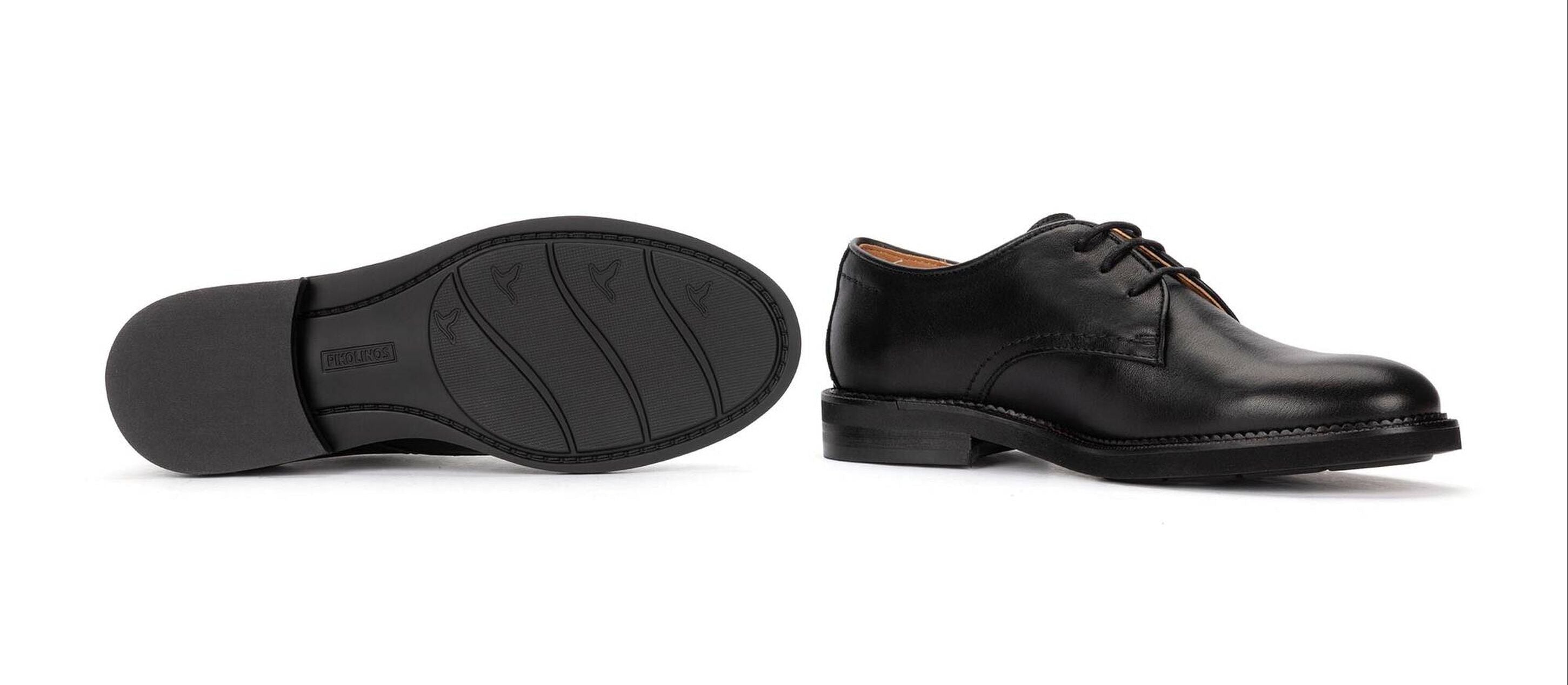 'Deva' women's leather lace-up shoes - black