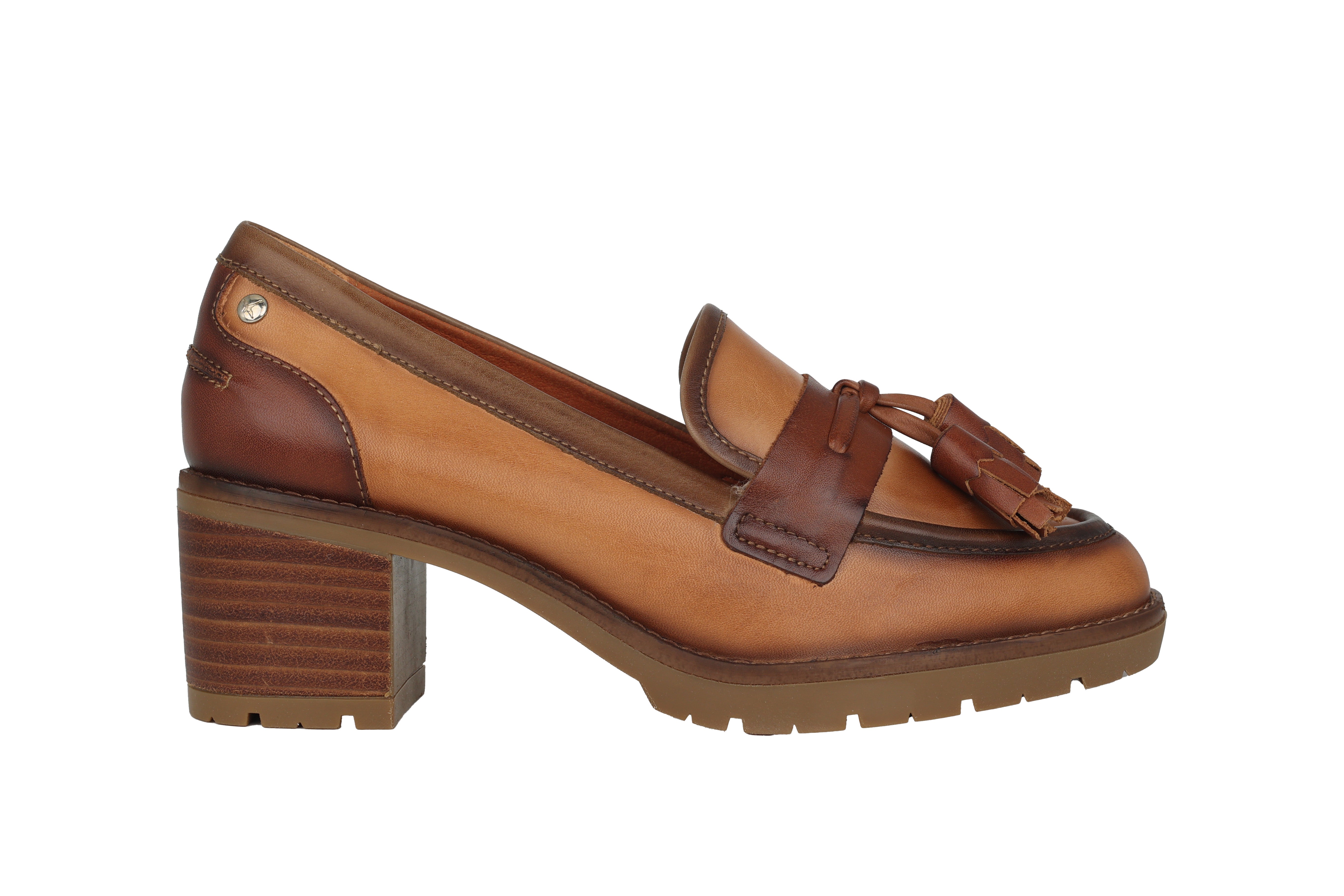 'Llanes' femminile scarpe con tacco - Mandorla bruna