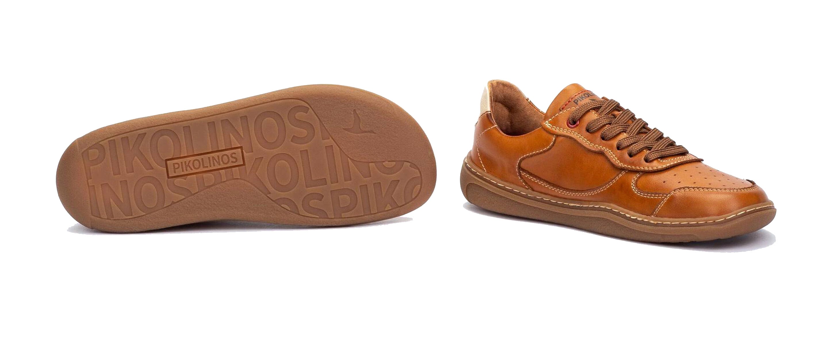 Herenschoen met veters op blote voeten 'Aranjuez' - Bruin