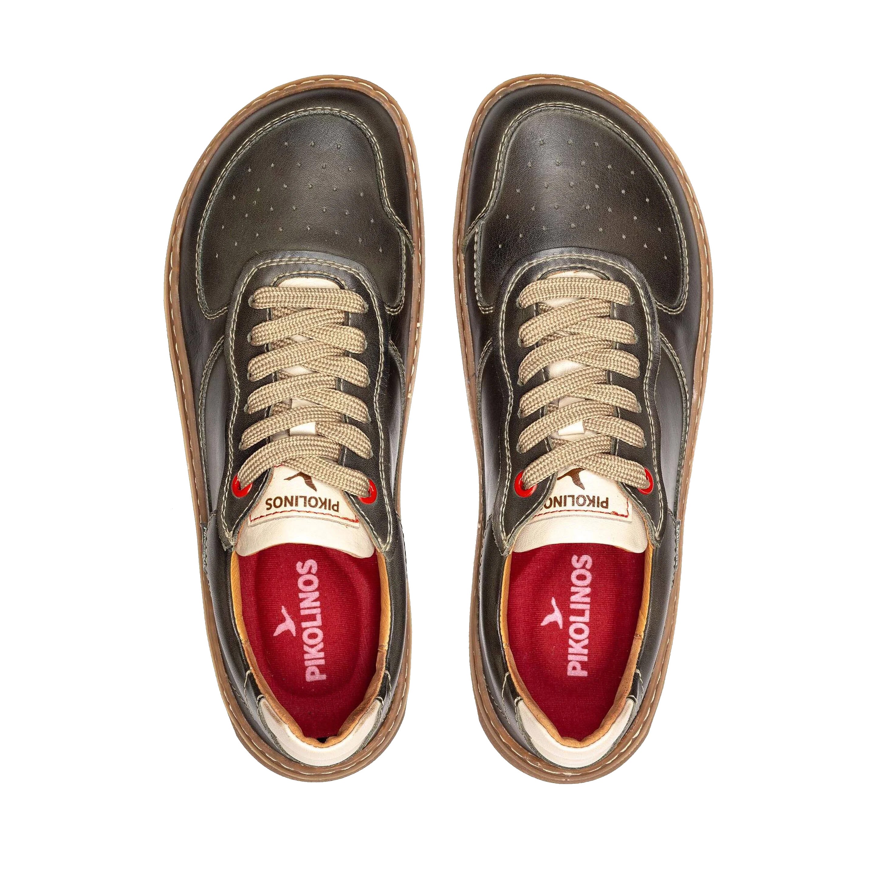 Herenschoenen met veters op blote voeten 'Aranjuez' - groen