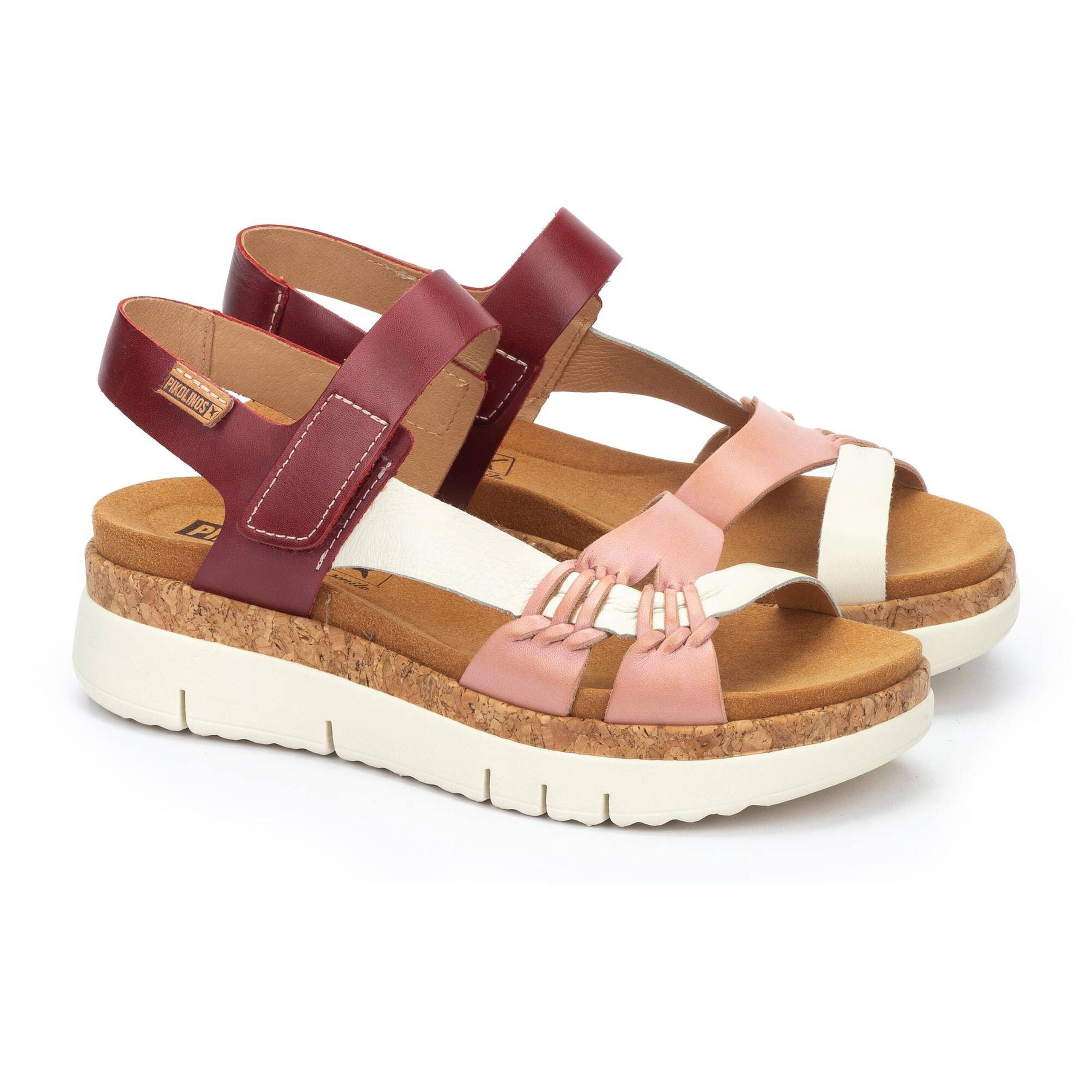 Damessandaal 'Palma' - roze wit rood mix