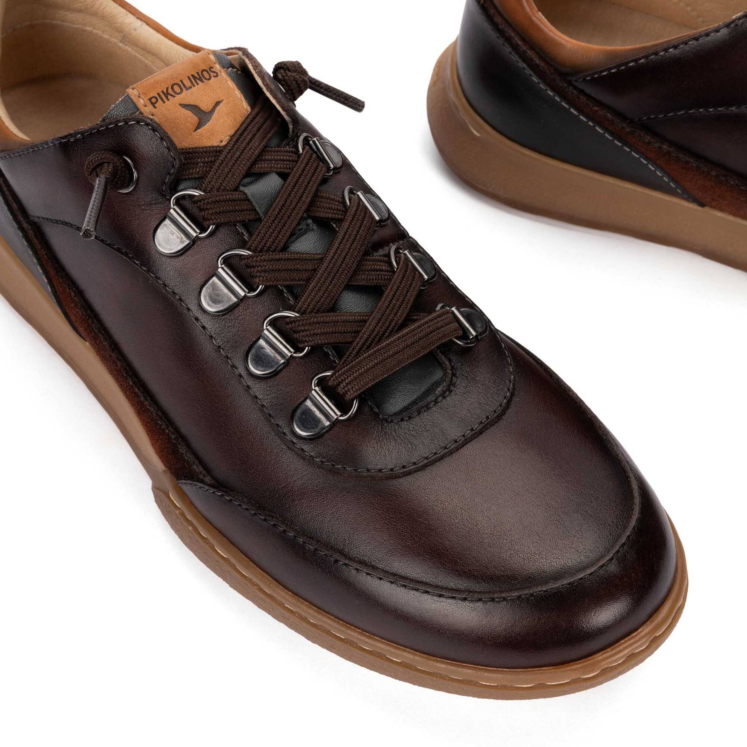 'Viana' women's leather sneakers - dark brown