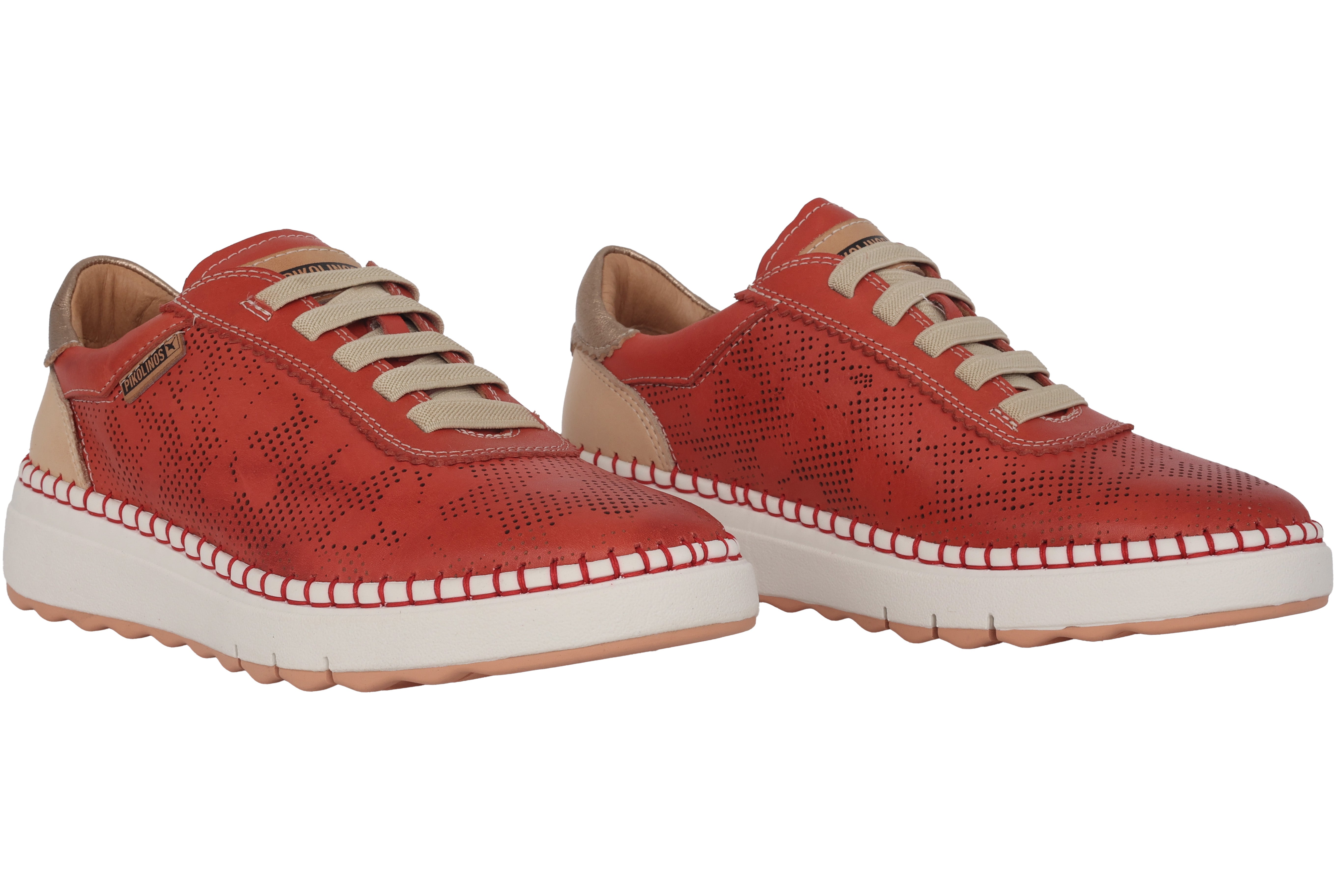 Perforierte Damen-Sneaker 'Arenas' - Rot