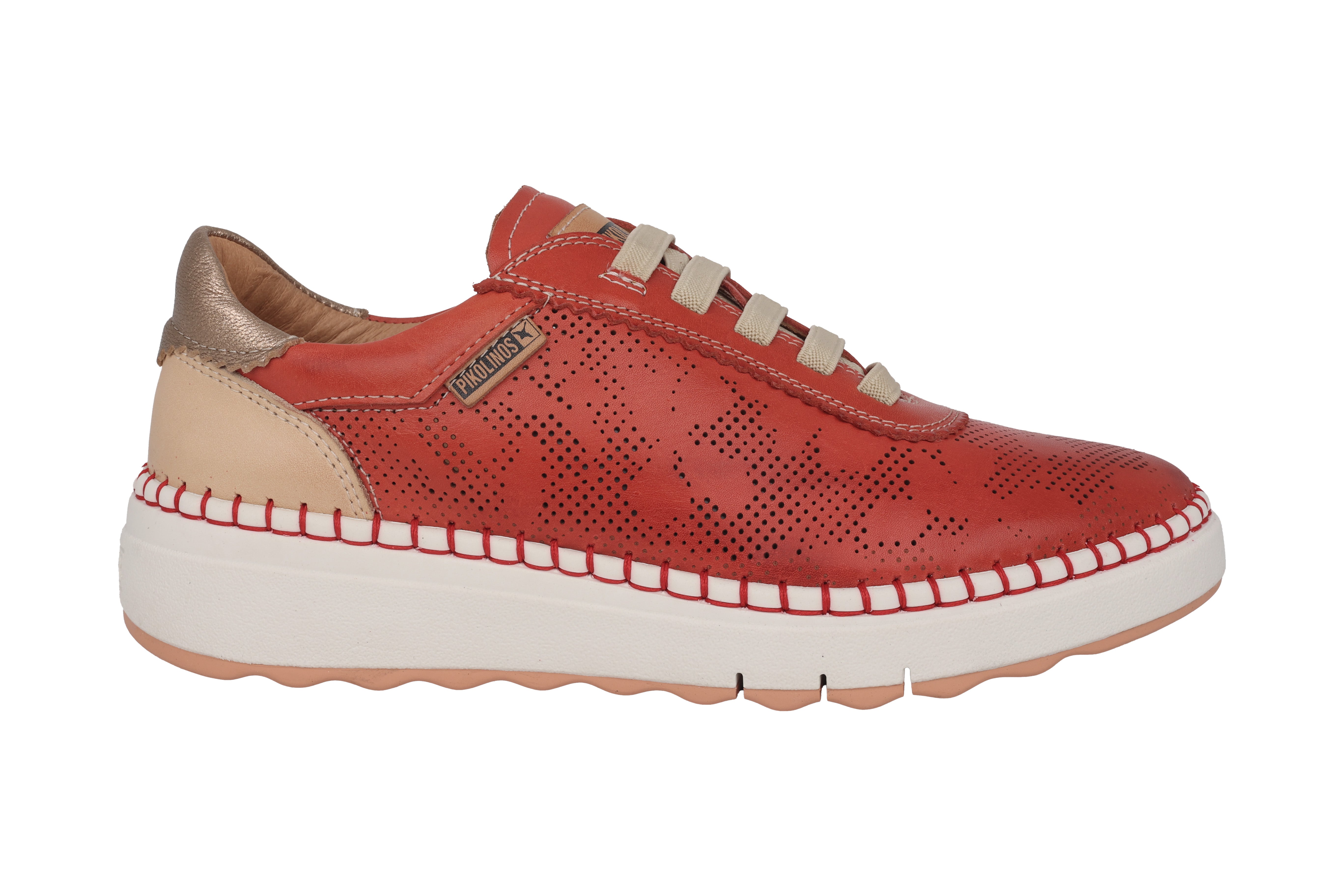 Perforierte Damen-Sneaker 'Arenas' - Rot