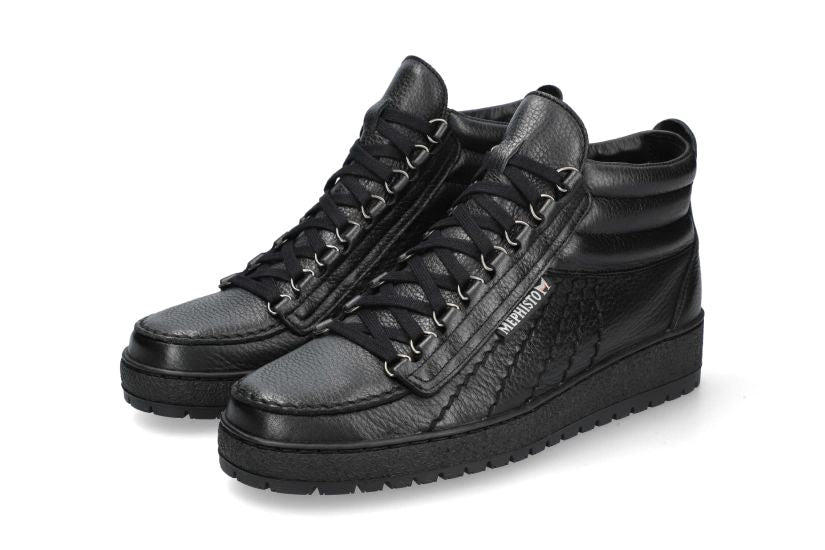 'Rainbow Mid' herenlaars mephisto originals - zwart - Chaplinshoes'Rainbow Halfhoge herenlaars van mephisto originals - zwartMephisto