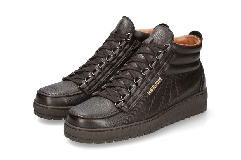 'Rainbow Mid' herenlaars mephisto originals - donkerbruin - Chaplinshoes'Rainbow Halfhoge herenlaars van mephisto originals - donkerbruinMephisto
