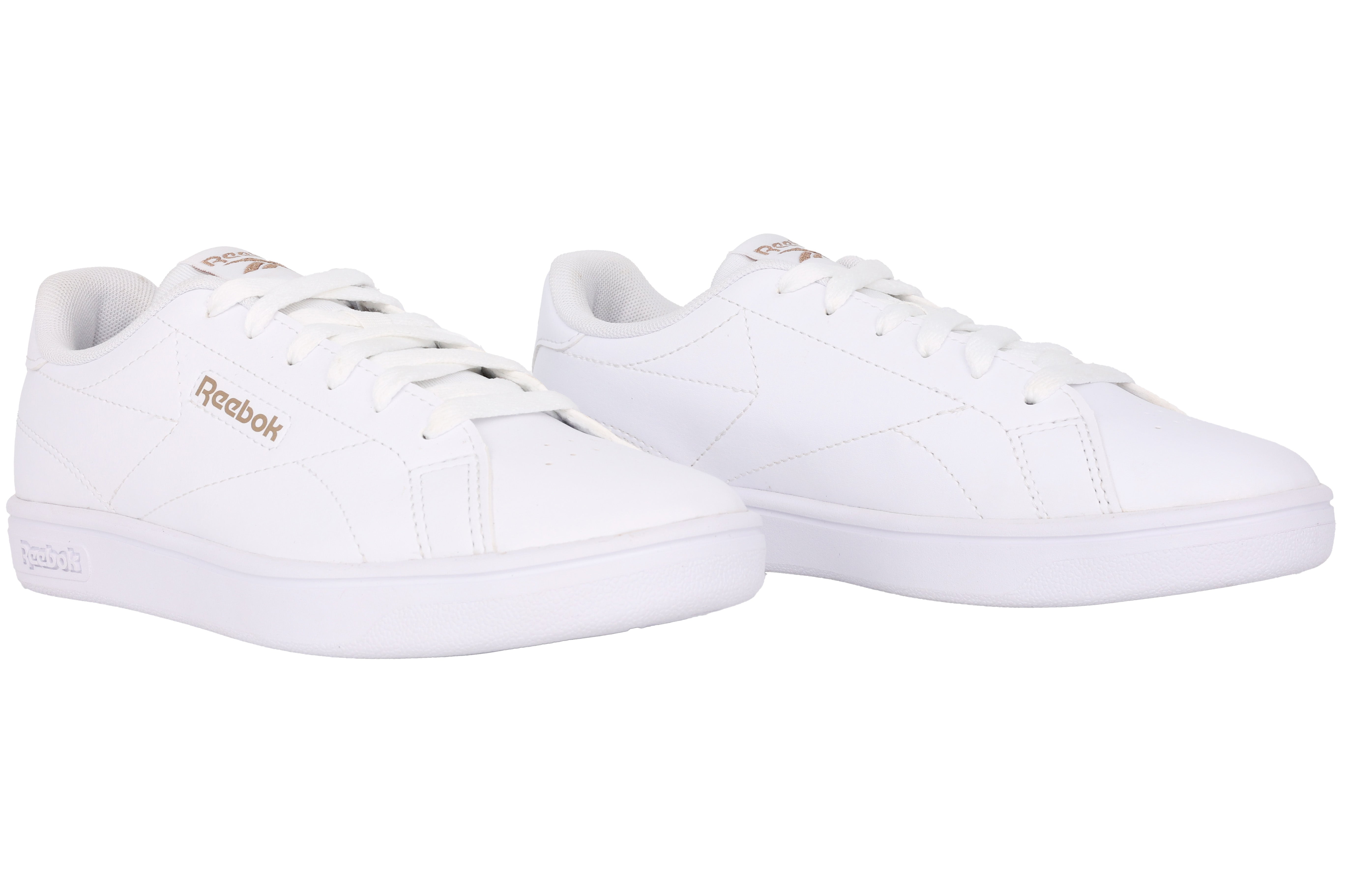 Zapatilla deportiva con cordones para mujer 'Court Clean' - Blanco