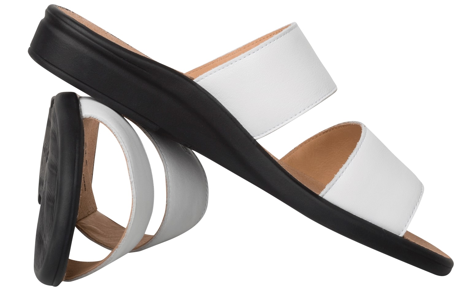 'Sonnica' women's small fit slide sandal - white - Chaplinshoes'Sonnica' women's small fit slide sandal - whiteGanter