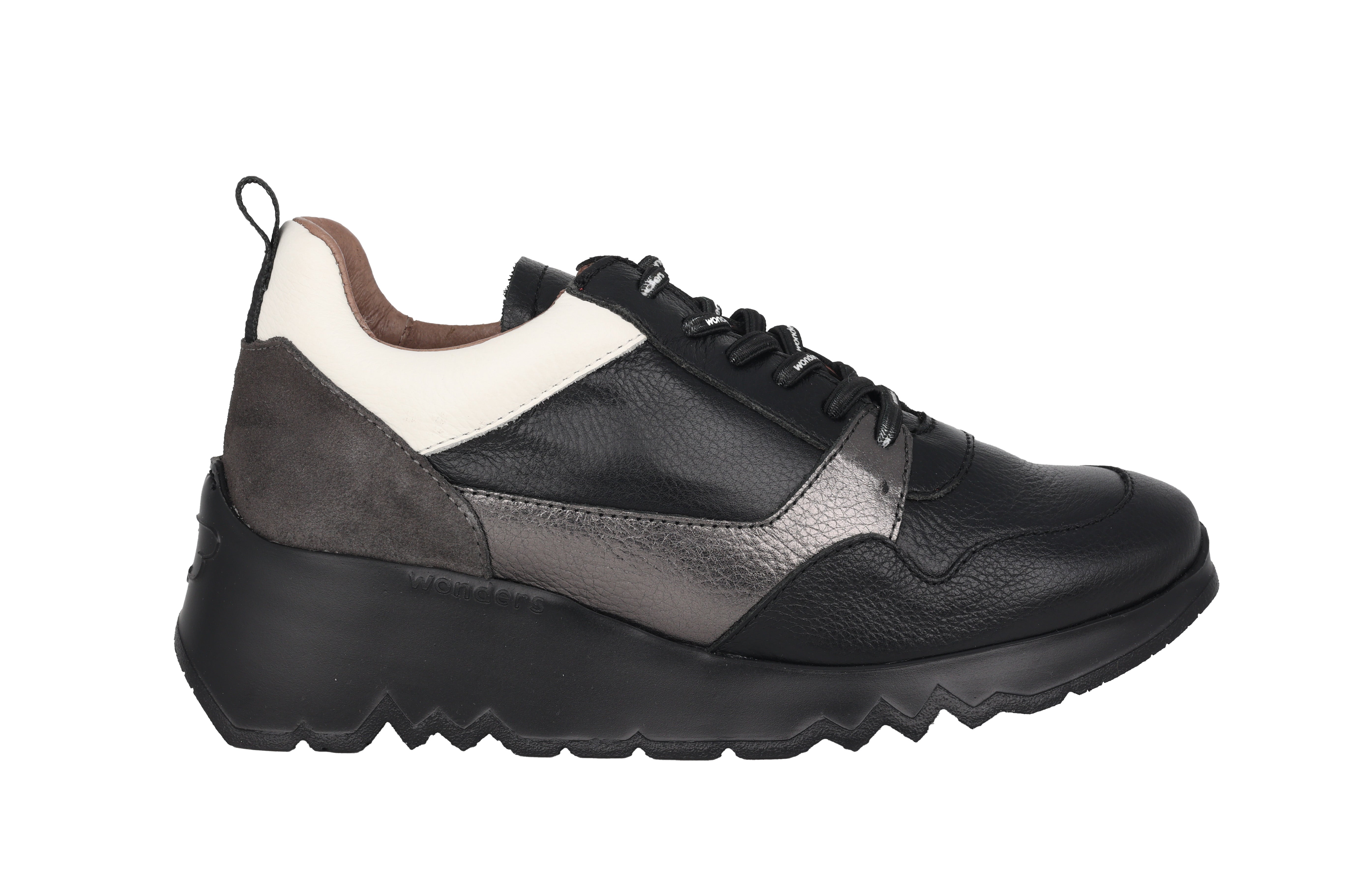 Zapatilla de mujer con cordones 'Suki' - Mezcla de negros