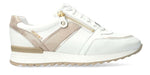 Damessneaker 'Toscana' met vetersluiting - wit mix - ChaplinshoesDamessneaker met veters 'Toscana' en rits - wit mix Mephisto