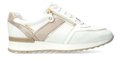 Damessneaker 'Toscana' met vetersluiting - wit mix - ChaplinshoesDamessneaker met veters 'Toscana' en rits - wit mix Mephisto