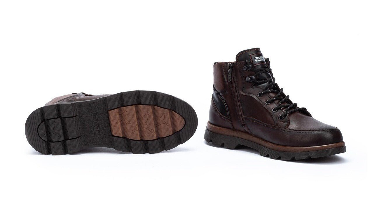 'Vigo' men's lace - zip boot - Dark brown - Chaplinshoes'Vigo' men's lace - zip boot - Dark brownPikolinos