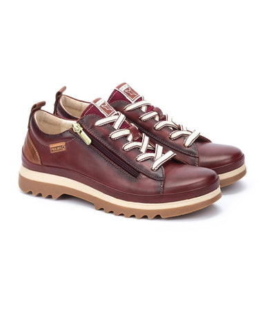 'Vigo' damessneaker met veters - rits - Rood - Chaplinshoes'Vigo' damessneaker met veters - ritssluiting - RoodPikolinos