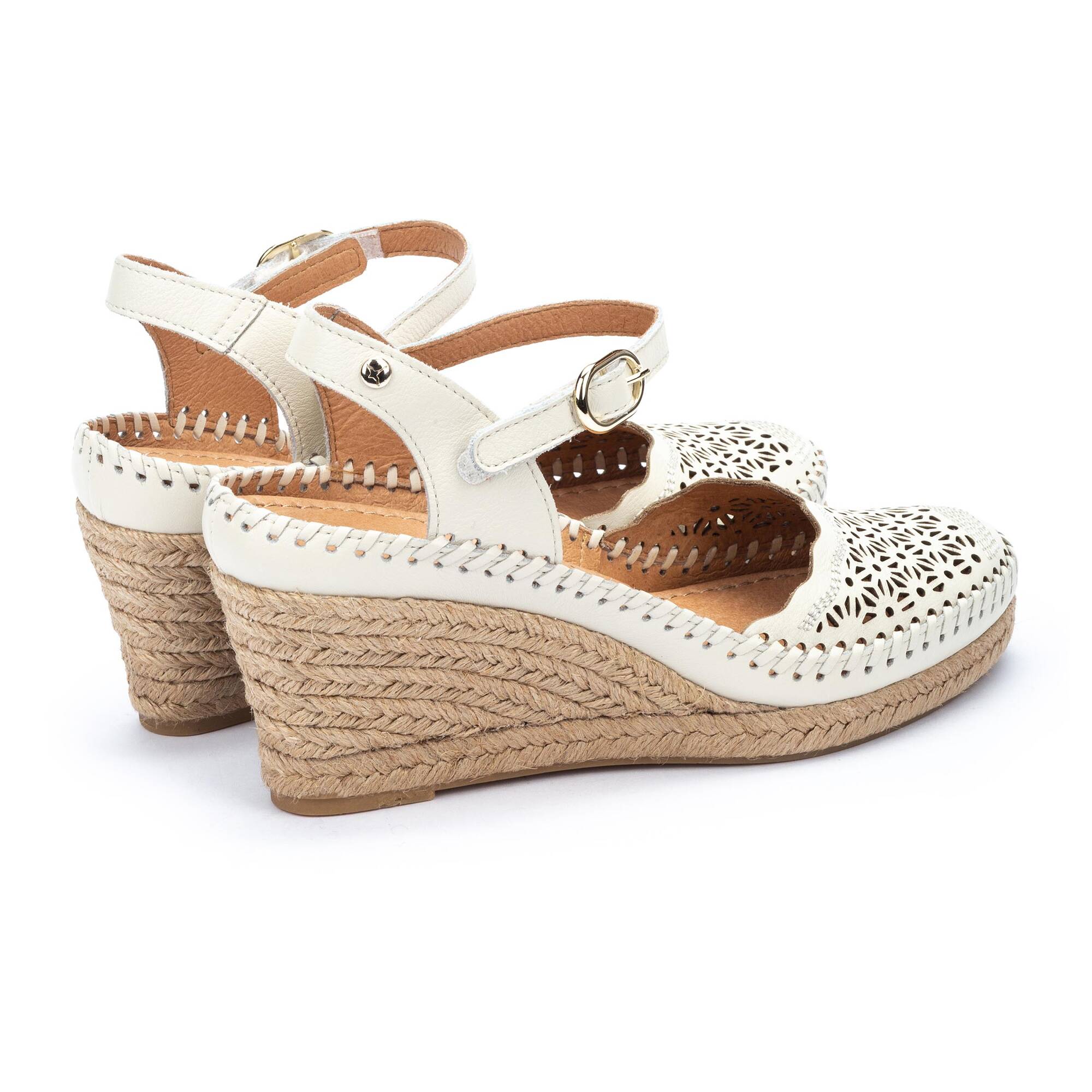 'Vila' women's wedge sandal - Off white - Chaplinshoes'Vila' women's wedge sandal - Off whitePikolinos