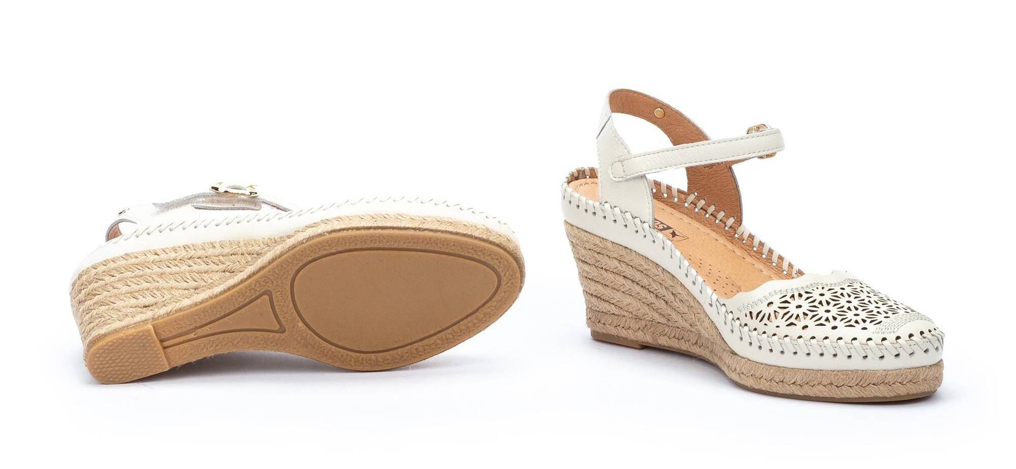 'Vila' women's wedge sandal - Off white - Chaplinshoes'Vila' women's wedge sandal - Off whitePikolinos