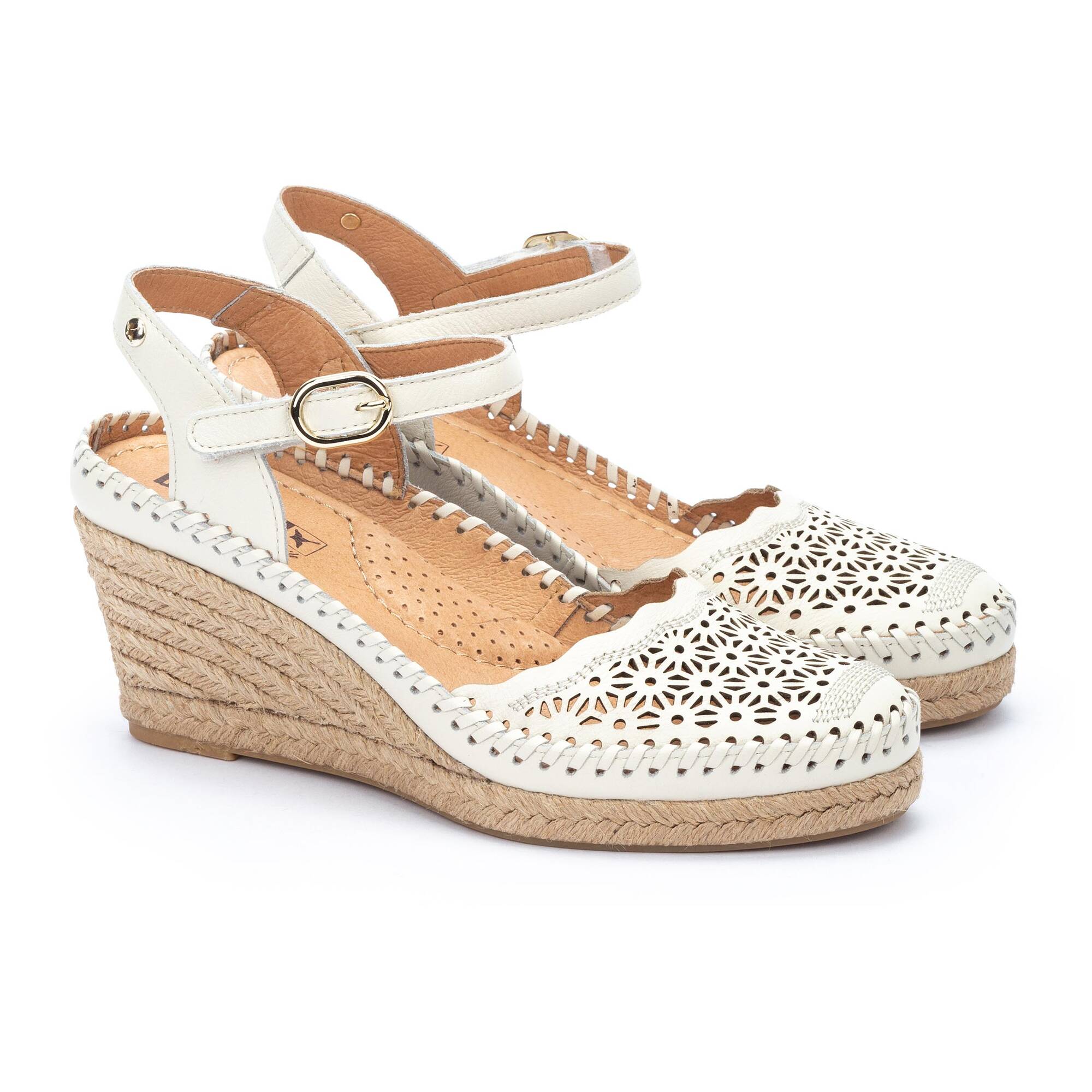 'Vila' women's wedge sandal - Off white - Chaplinshoes'Vila' women's wedge sandal - Off whitePikolinos