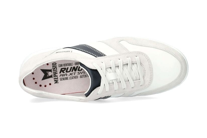 Heren sneaker met veters 'Vito' - wit mix - ChaplinshoesHerensneaker met veters 'Vito' - witte mixMephisto