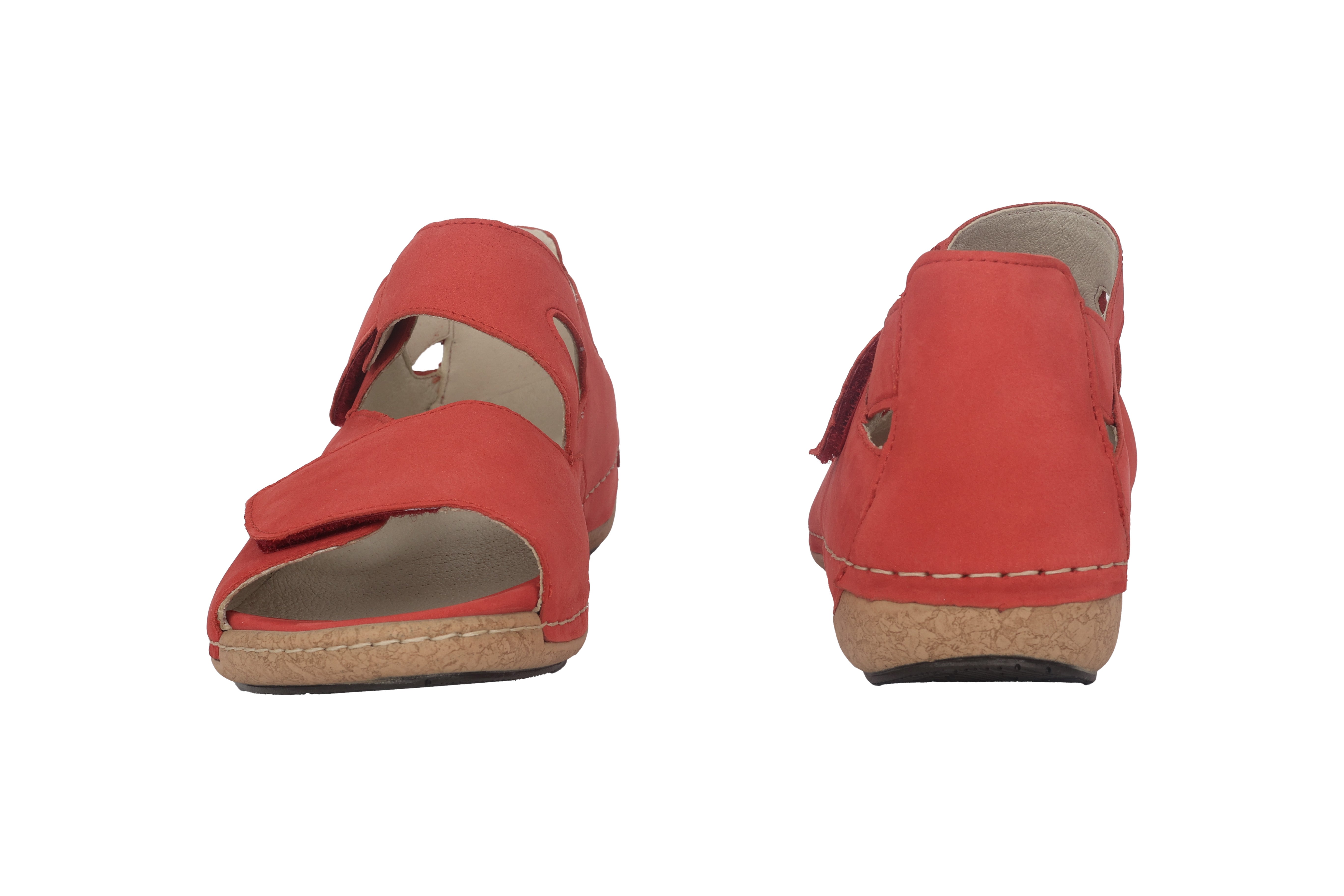 Damessandaal 'Heliett' met brede pasvorm (H) - rood