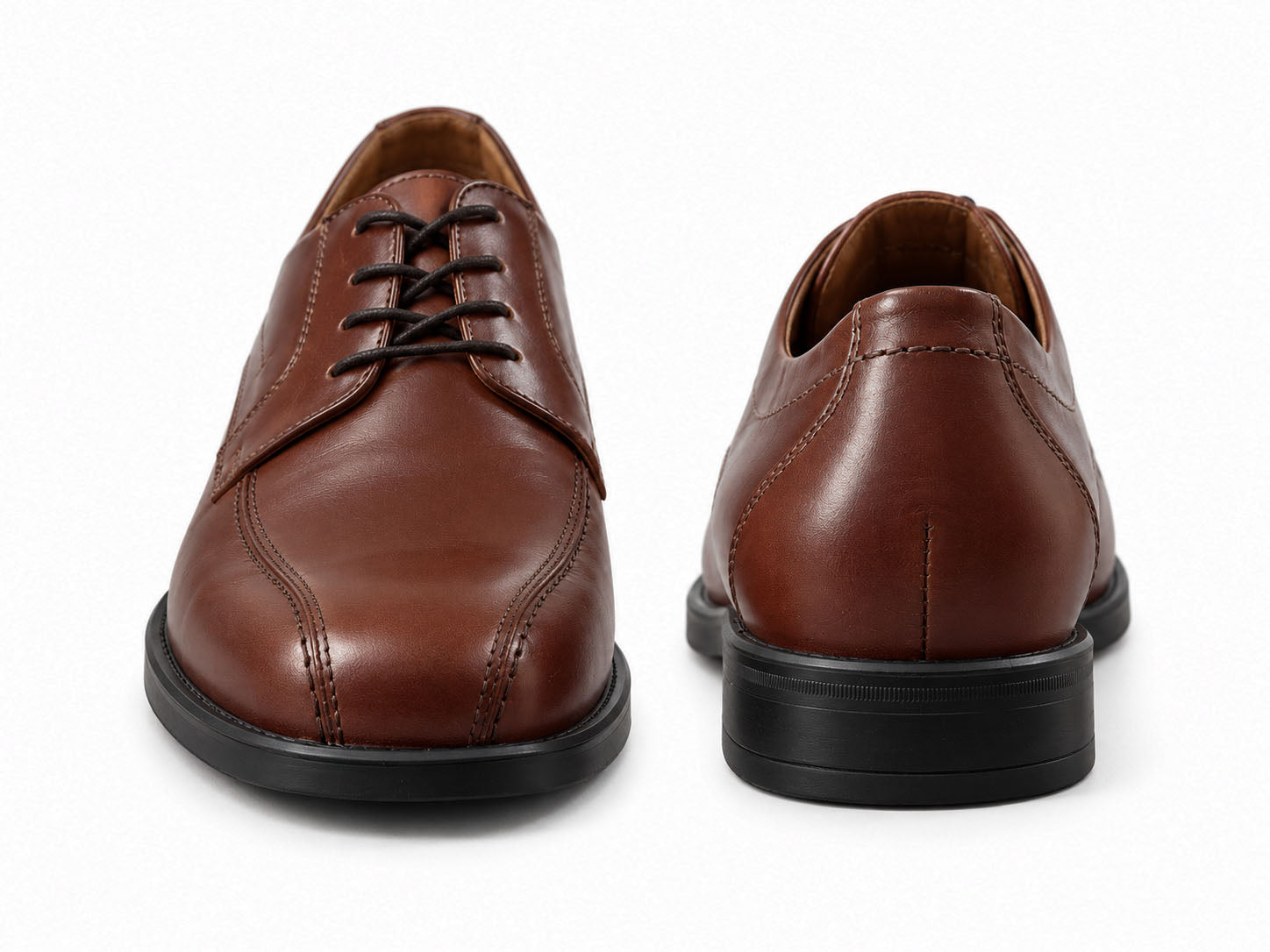 Sapato masculino 'Henry' de corte largo (H) com cadarço - marrom