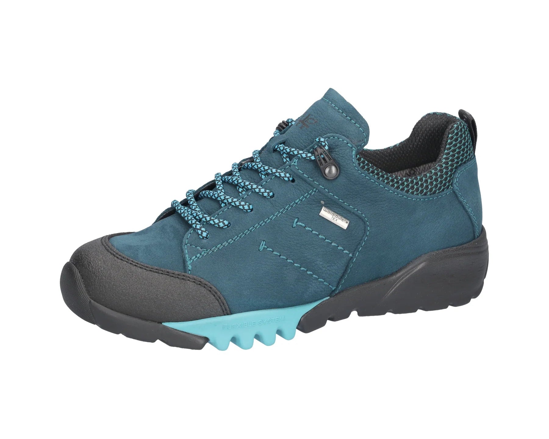 'H-Amiata' women's wide fit (H) waterproof walking sneaker - blue