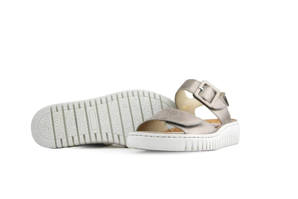 Sandale femme coupe large (H) 'H-Willow' - argent