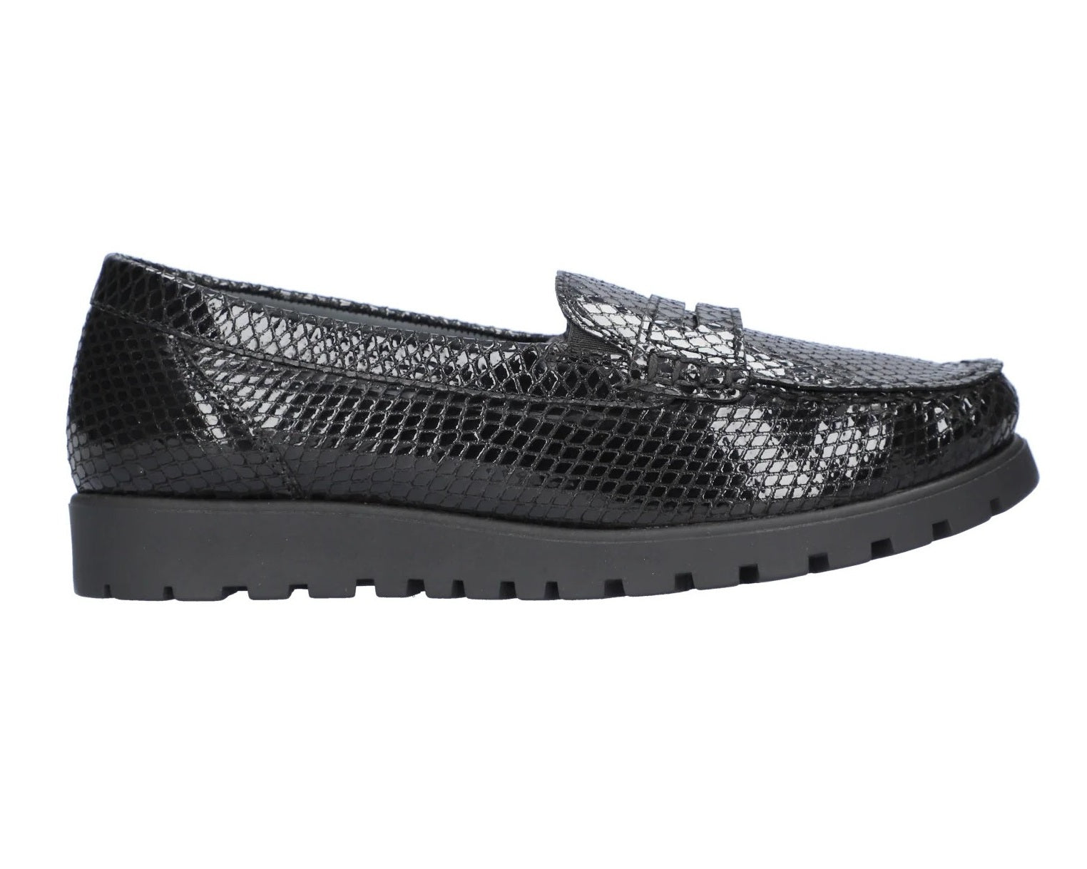 'H-Bruni' dame loafer i bred pasform (H) - Blå
