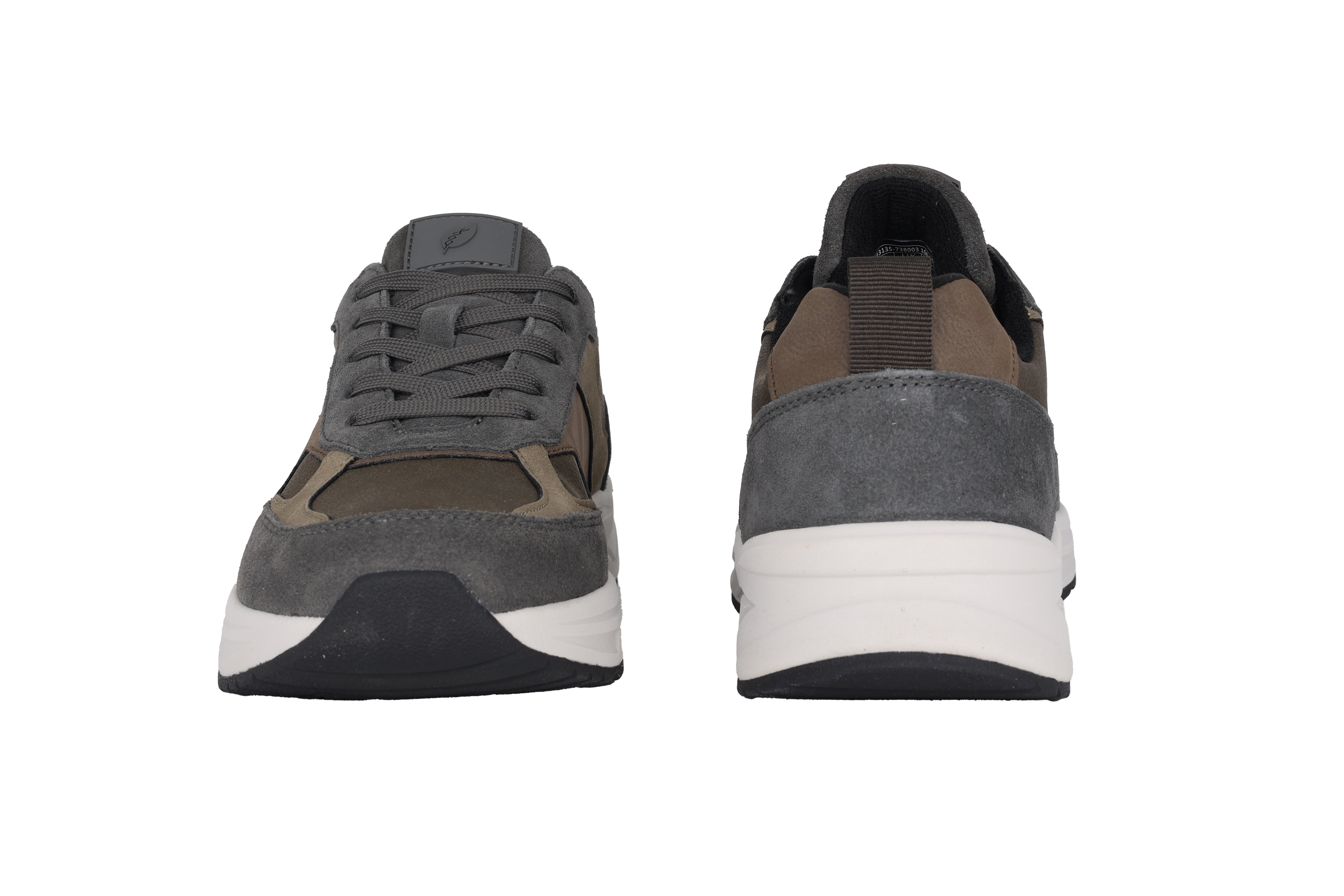 'H-Jack' herensneaker met brede pasvorm (H) en veters - Grijs