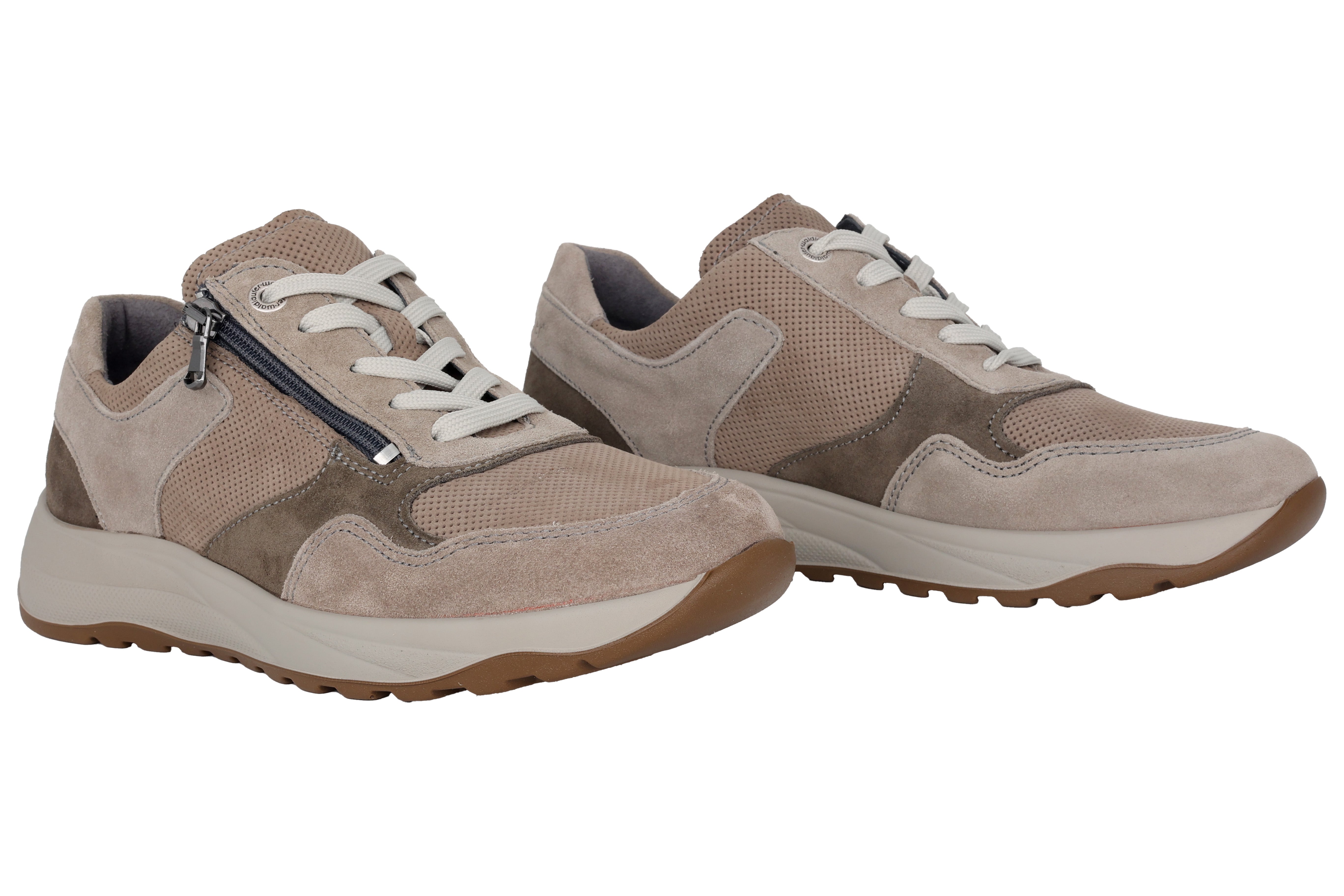 'K-John' VERY WIDE fit (K) herensneaker met veters en rits - grijs