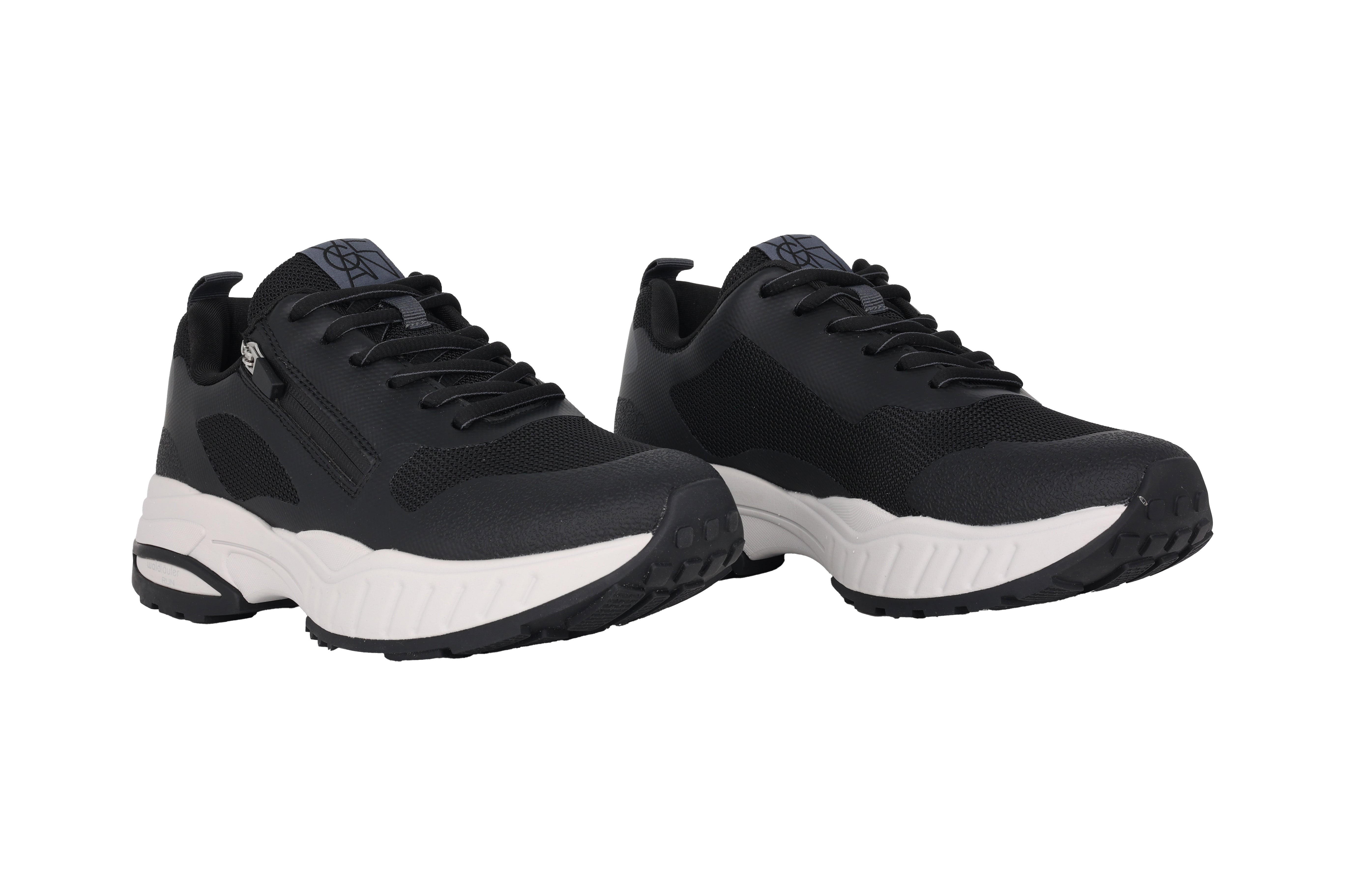 'H Pero' hardloop-wandelsneaker voor heren met brede pasvorm (H) - Zwart