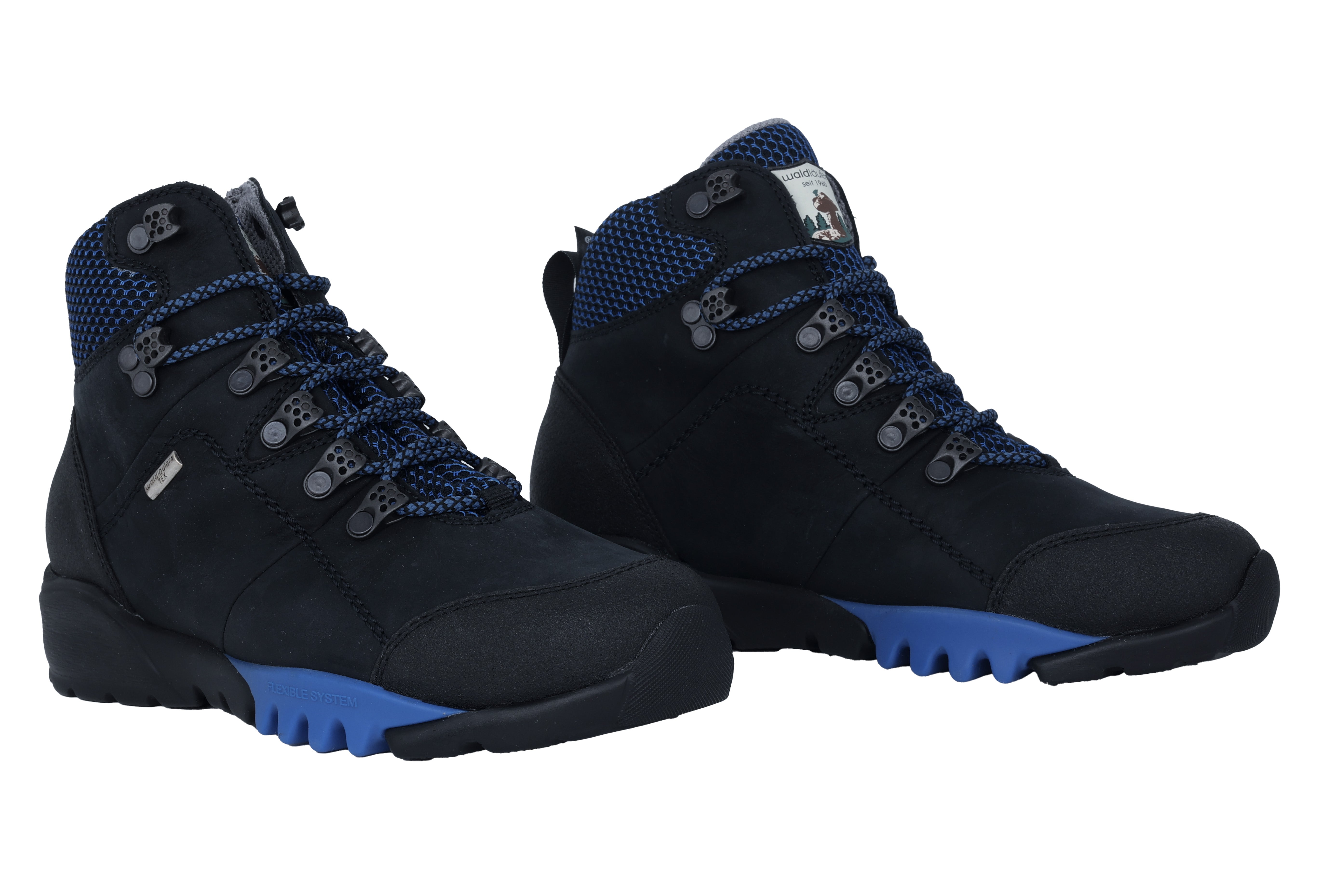 Wasserdichter Outdoor-Stiefel „H-Amiata“ für Damen mit weiter Passform (H) – Schwarz