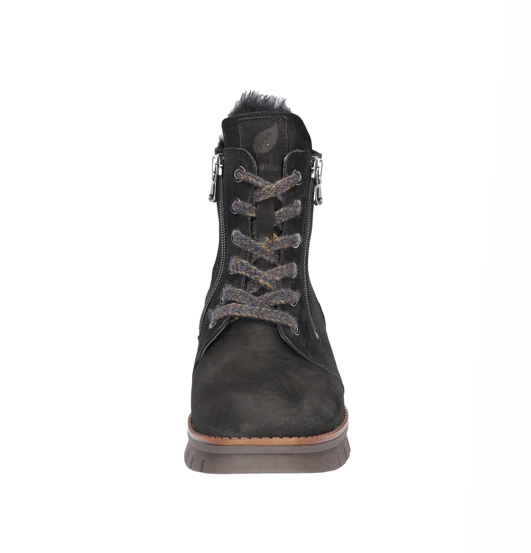 Damen-Stiefelette „H-Teresa“ mit weiter Passform (H), Schnürsenkel und Reißverschluss – Grün