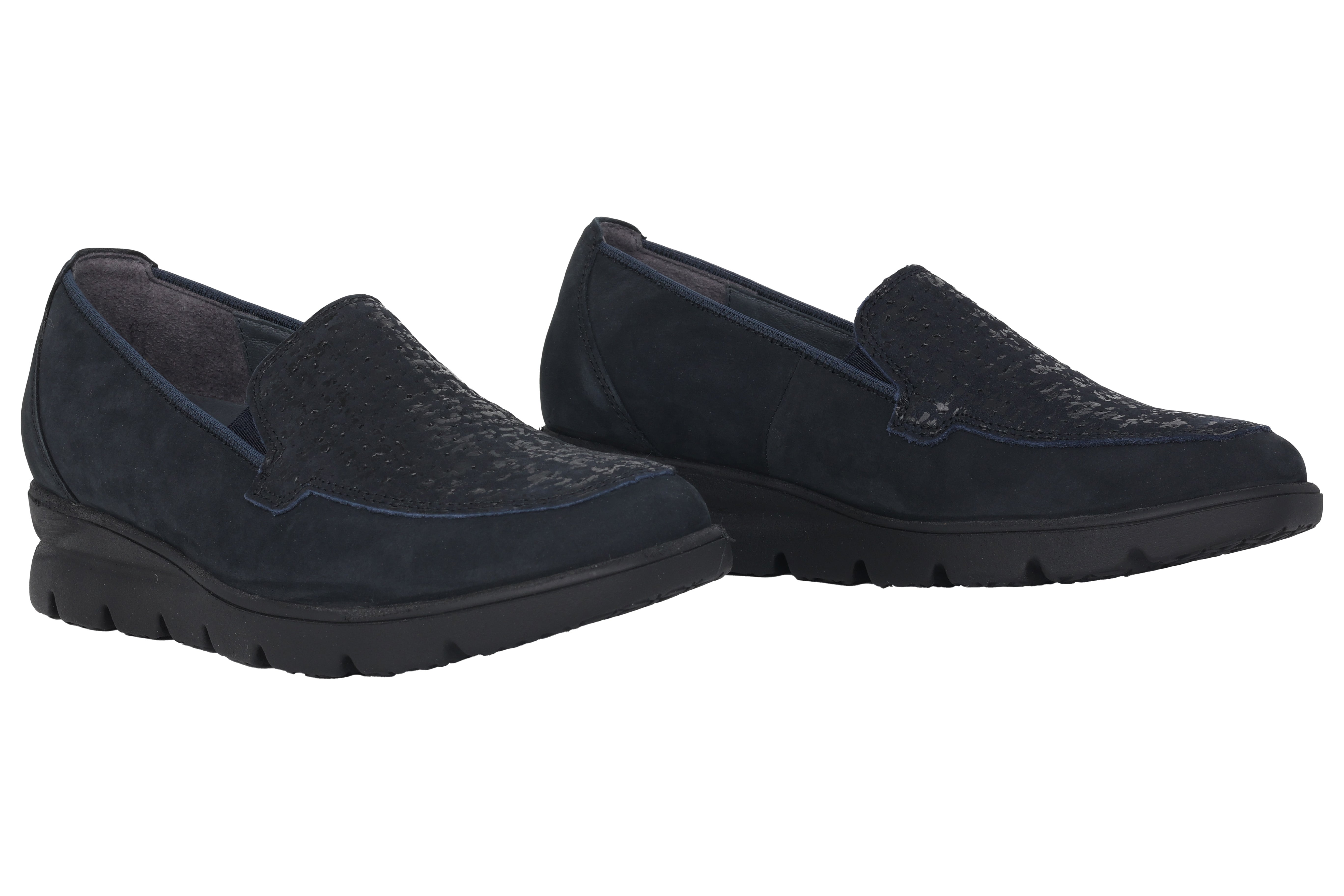 Mocassin femme coupe large (H) 'H-Bruni' - Bleu