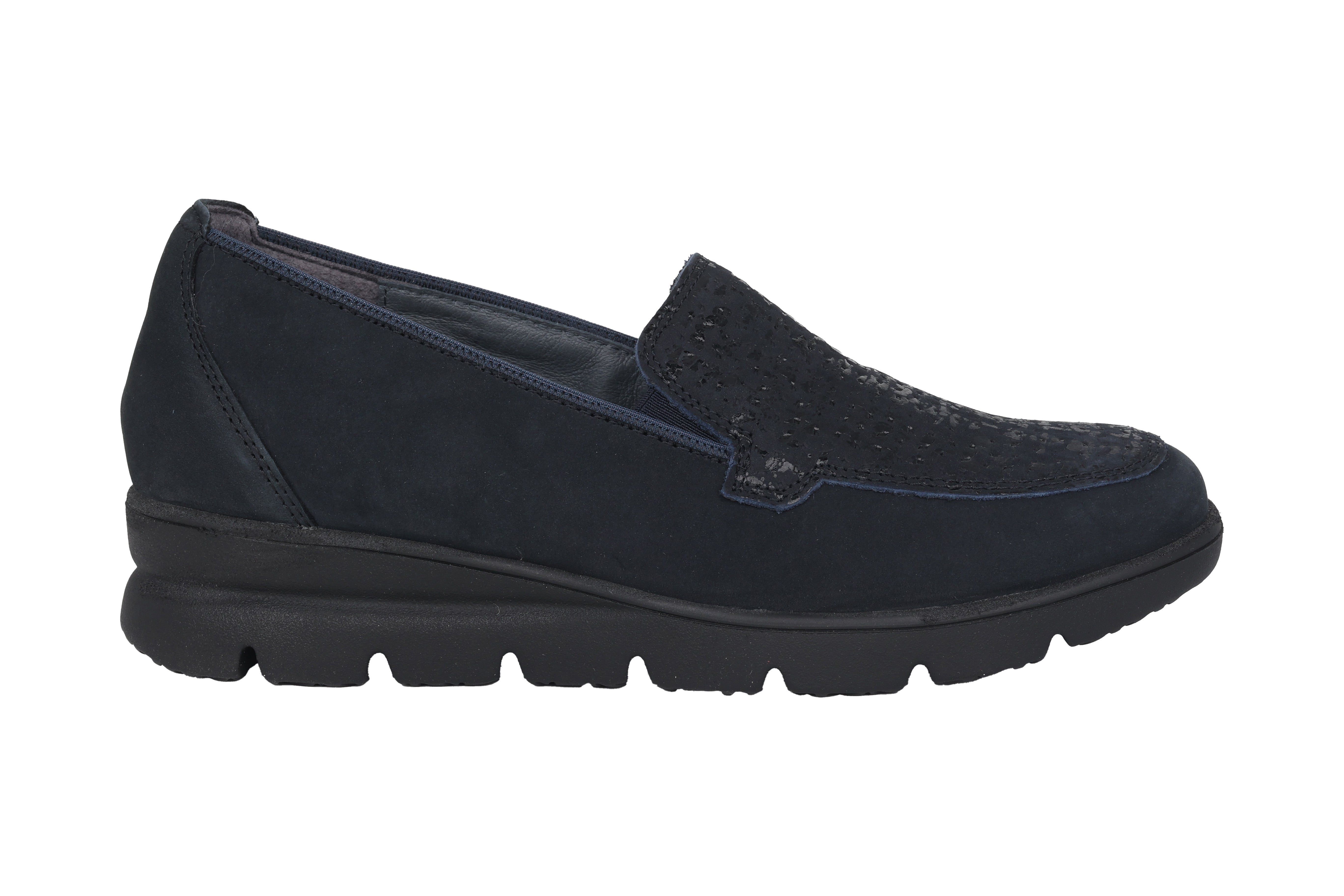 Mocassin femme coupe large (H) 'H-Bruni' - Bleu
