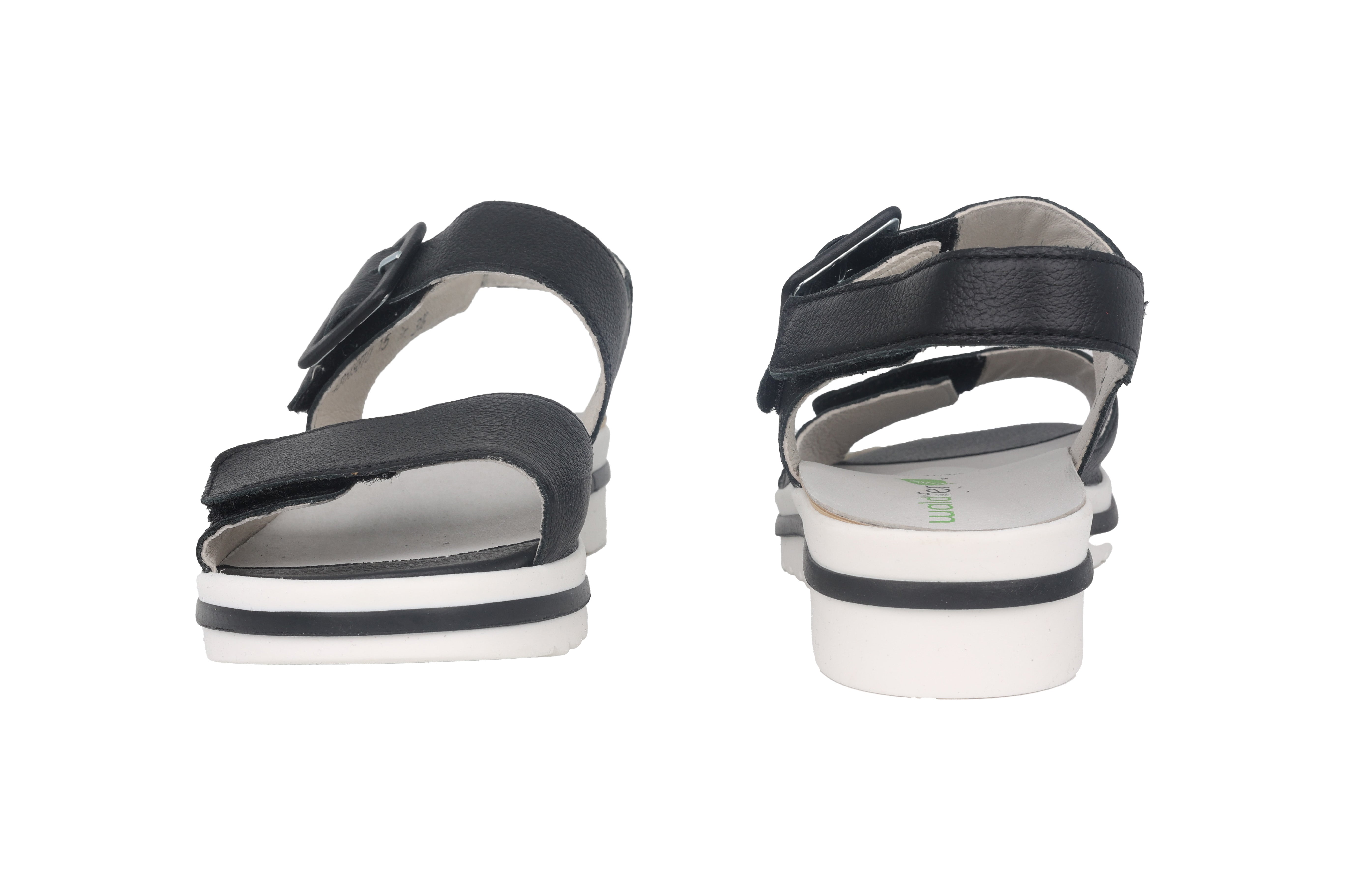 Sandalo da donna con vestibilità ampia (H) "Hakura" - nero