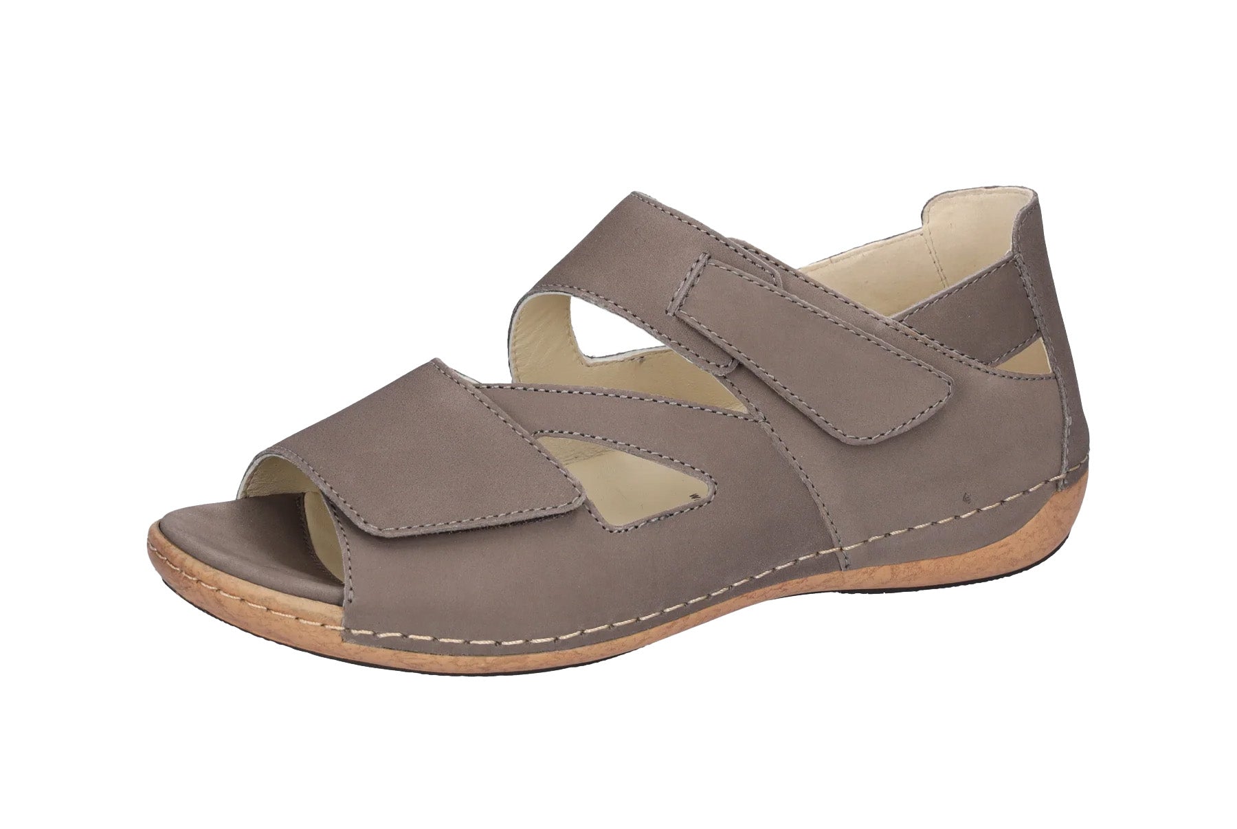 Sandale femme coupe large (H) 'Heliett' - taupe