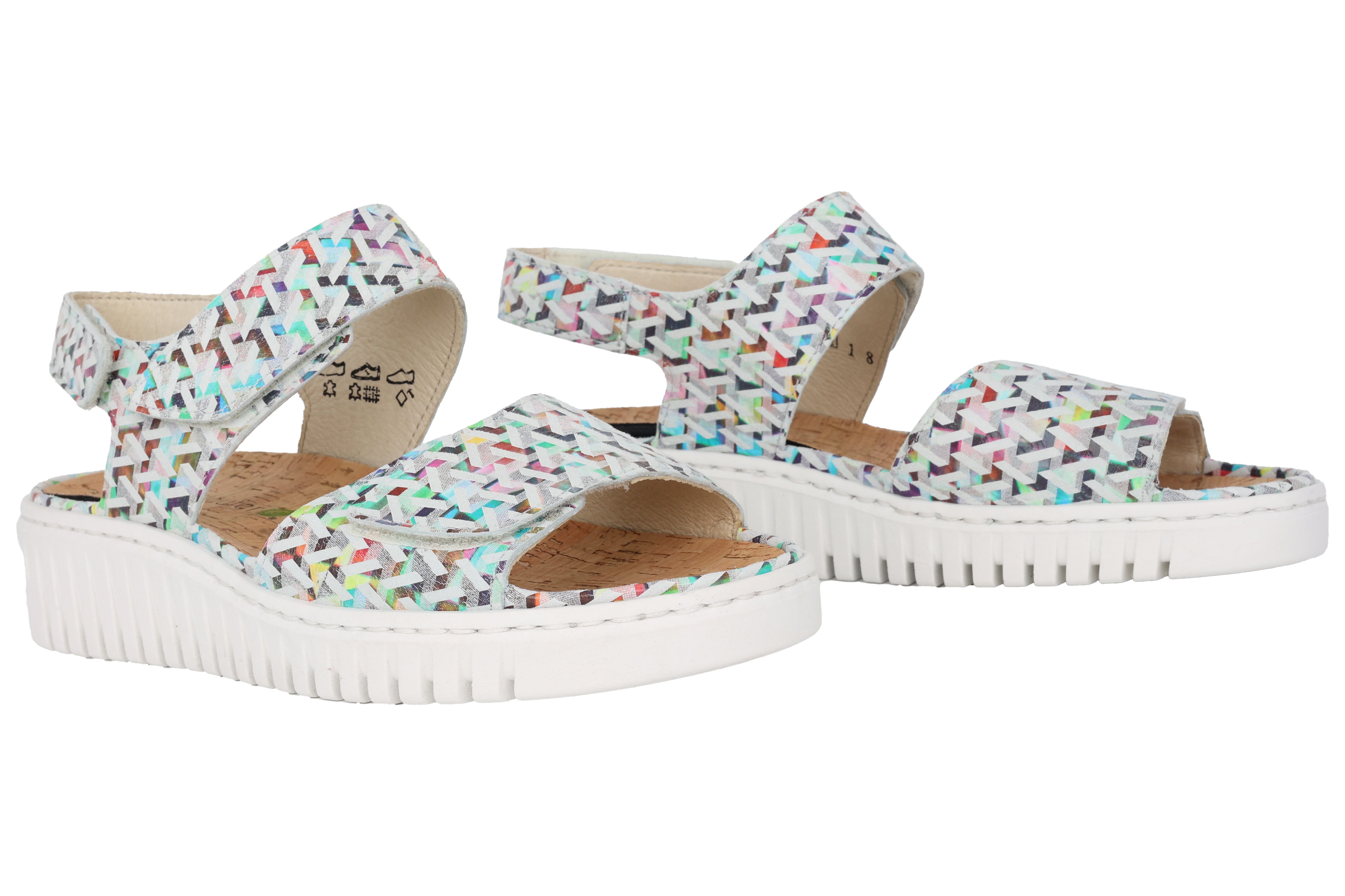 Damessandaal 'H-Willow' met brede pasvorm (H) - veelkleurig